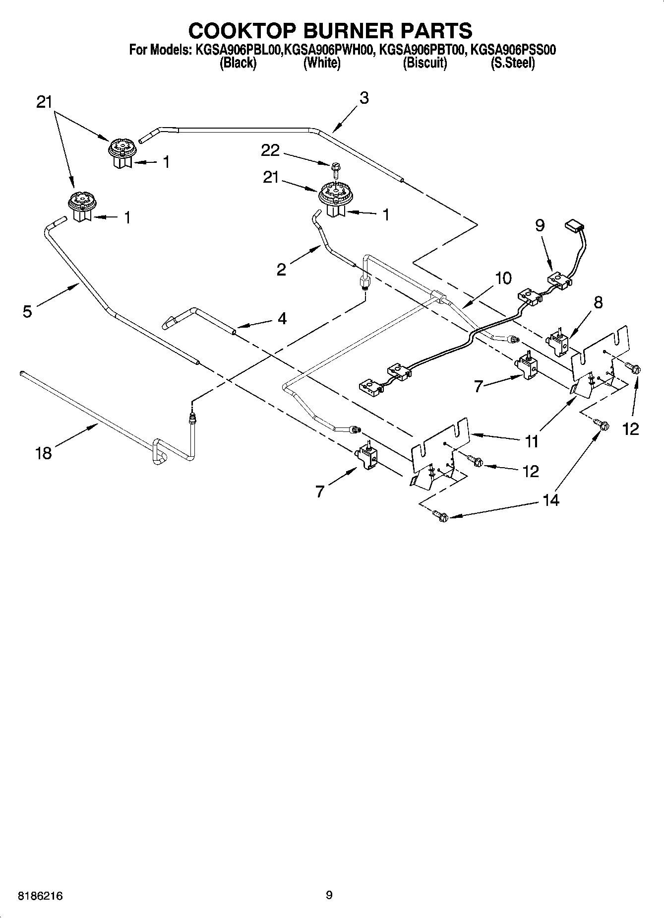 06 - COOKTOP BURNER PARTS
