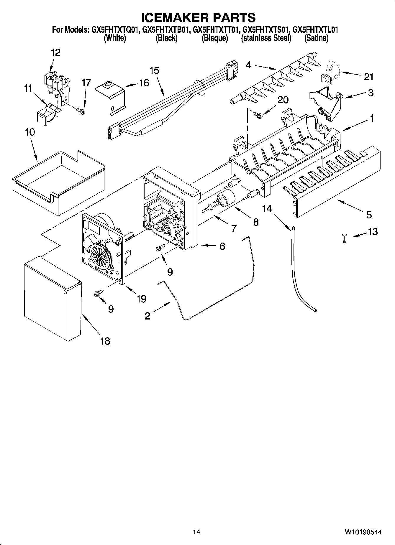 08 - ICEMAKER PARTS, OPTIONAL PARTS (NOT INCLUDED)