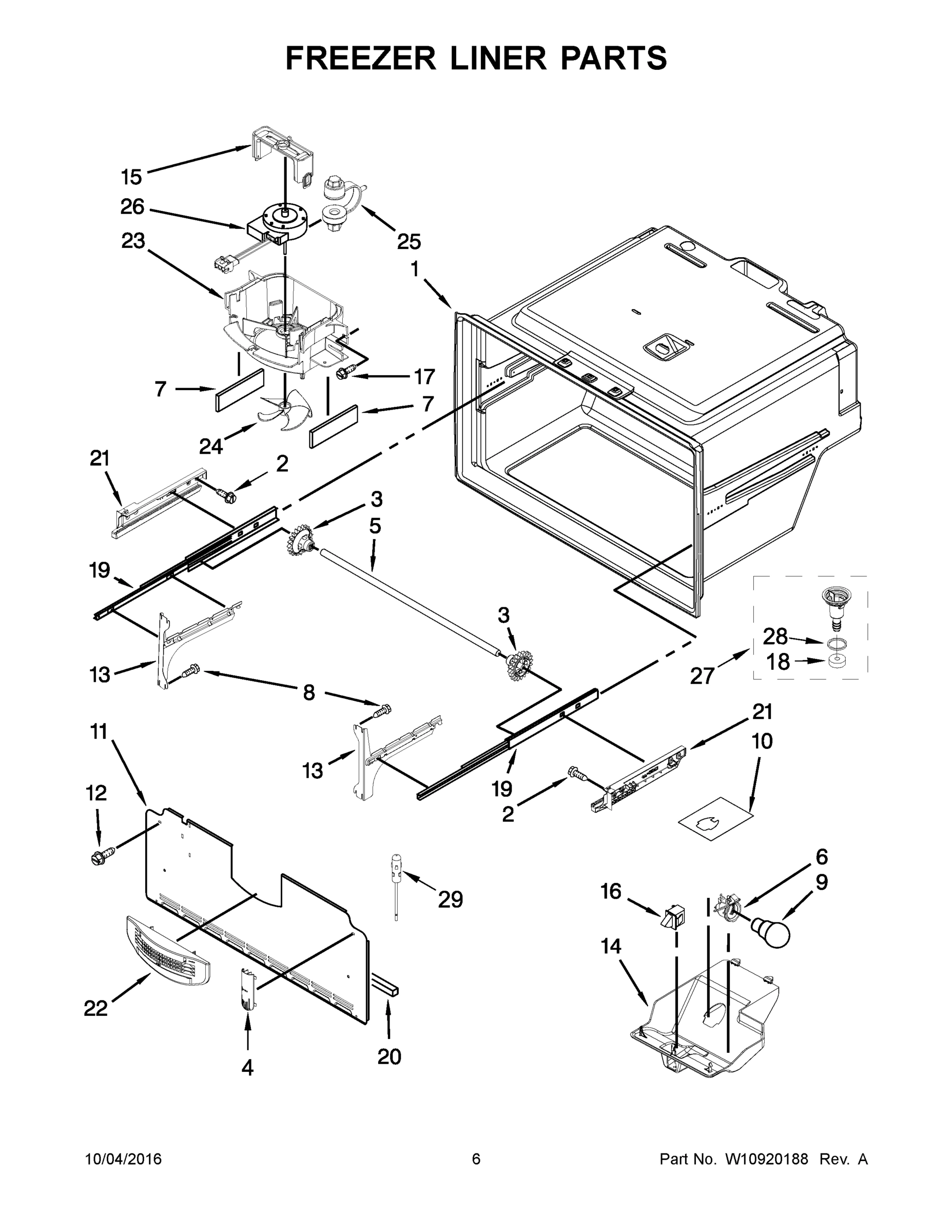 04 - FREEZER LINER PARTS