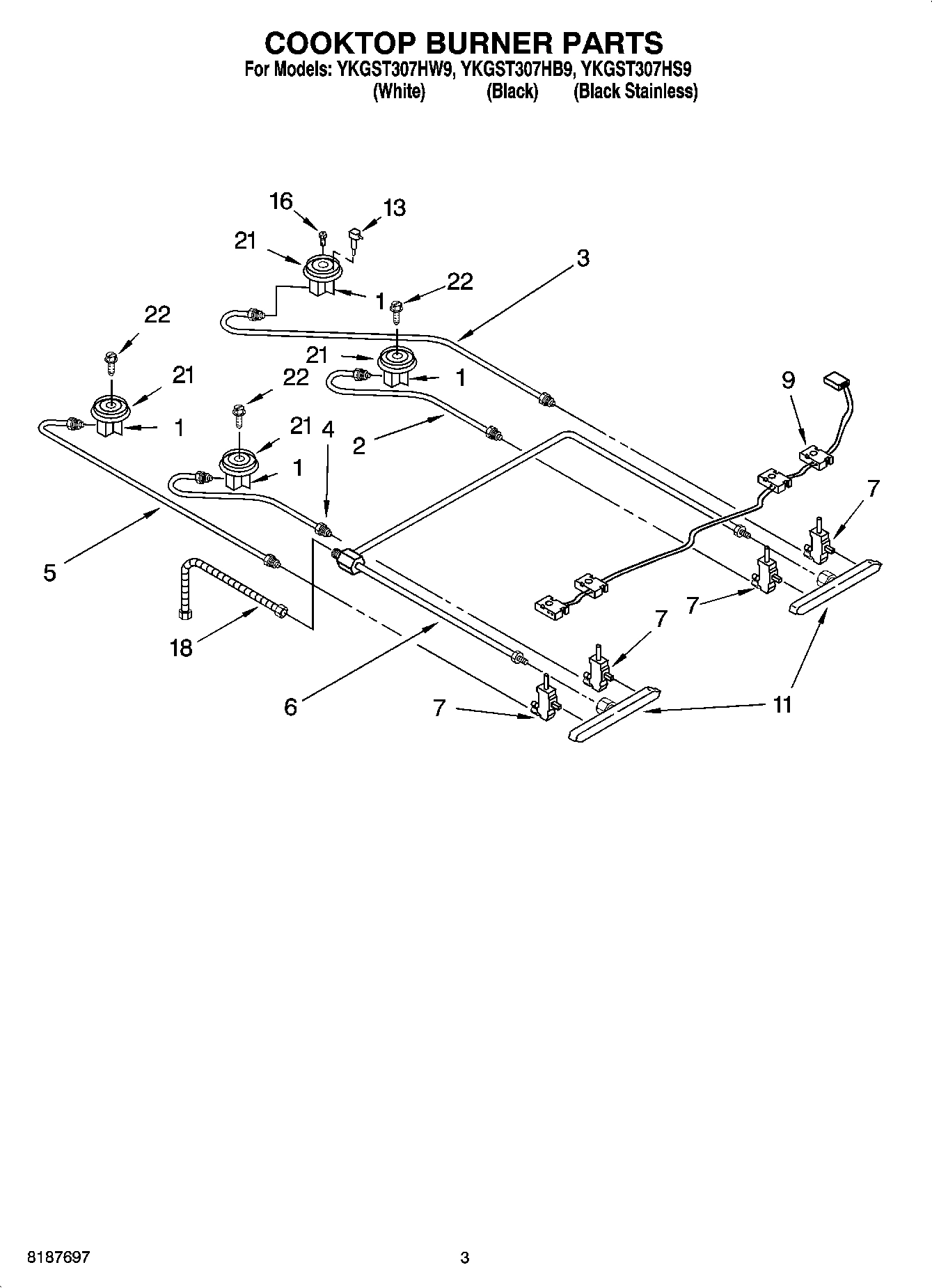 02 - COOKTOP BURNER PARTS