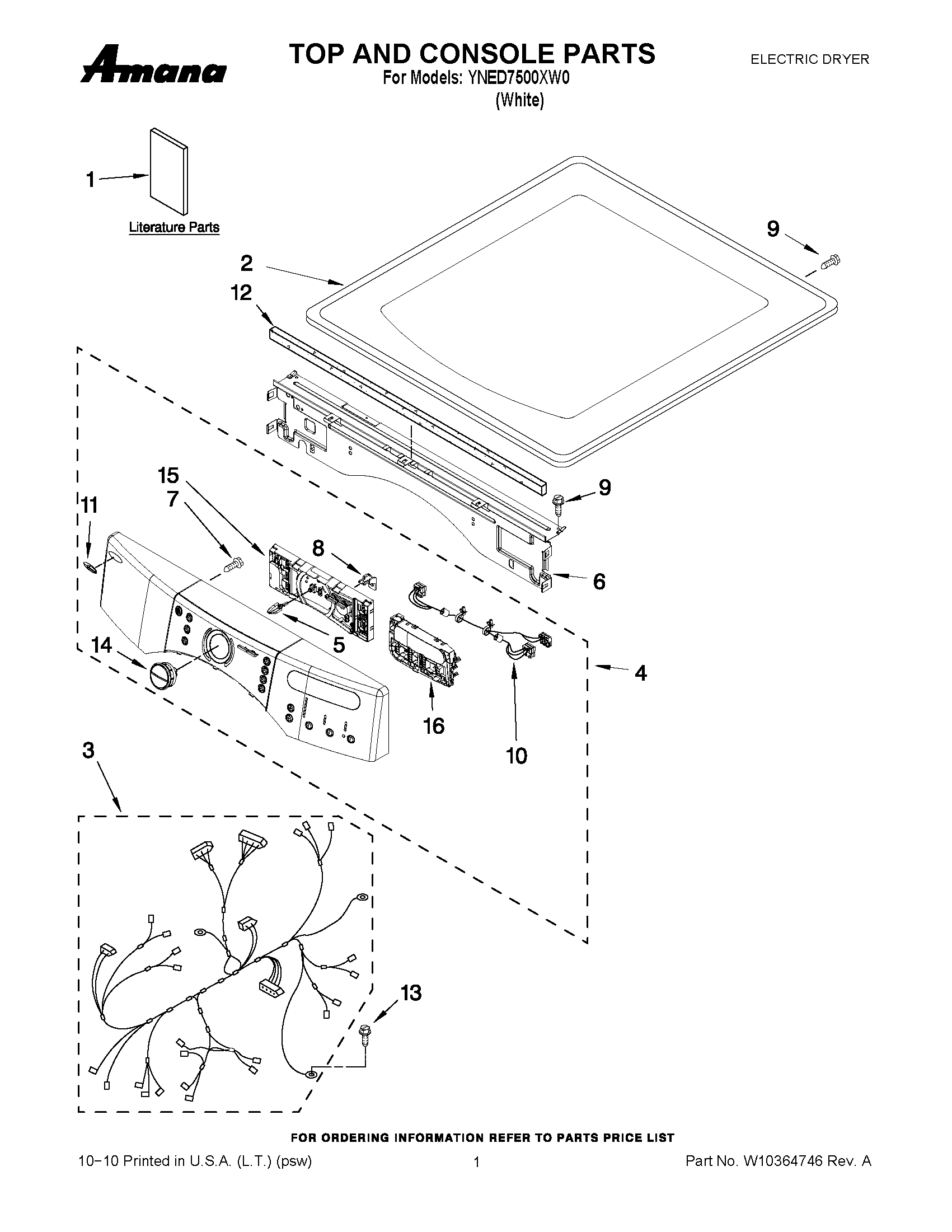 01 - TOP AND CONSOLE PARTS