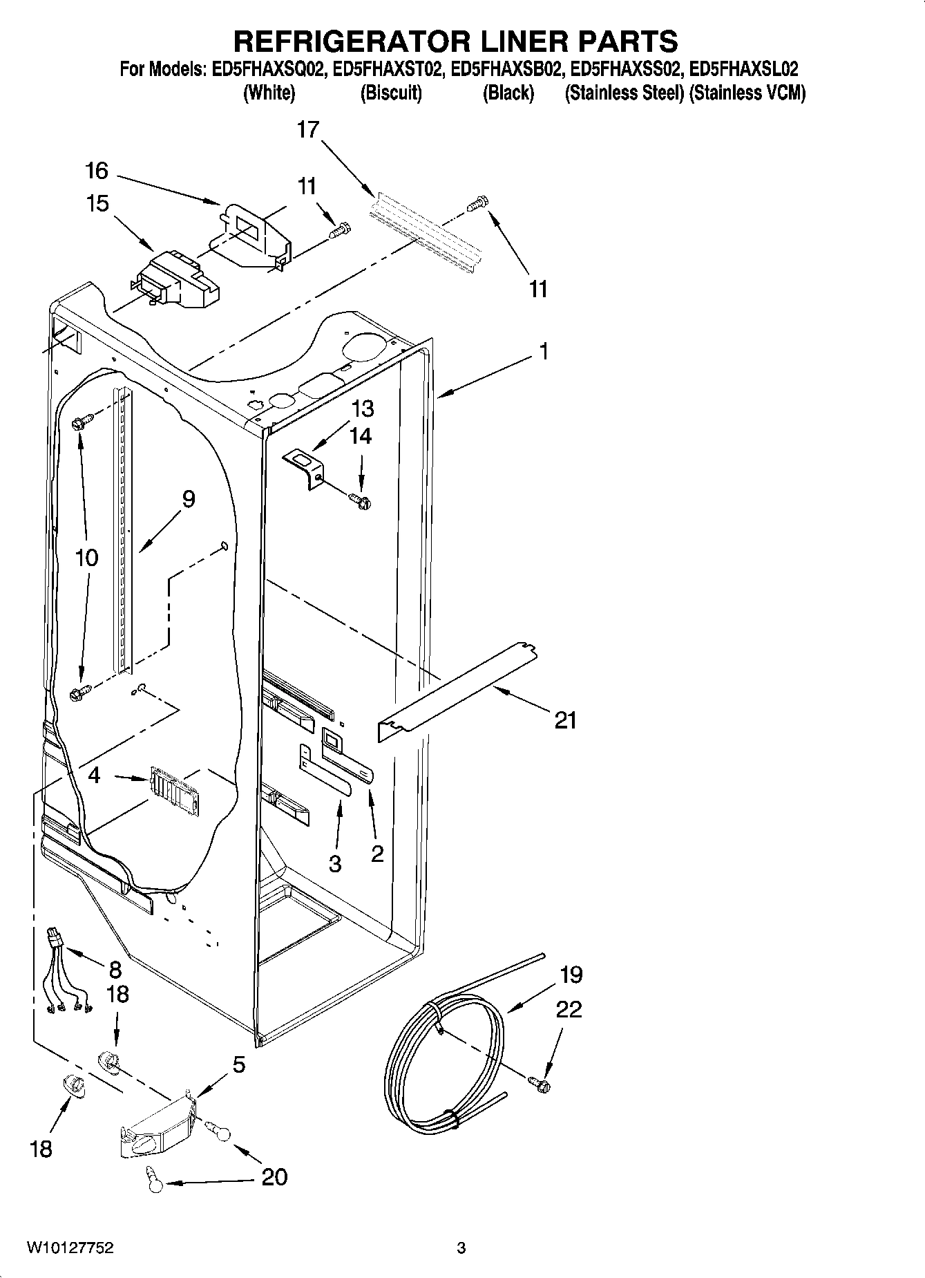 02 - REFRIGERATOR LINER PARTS
