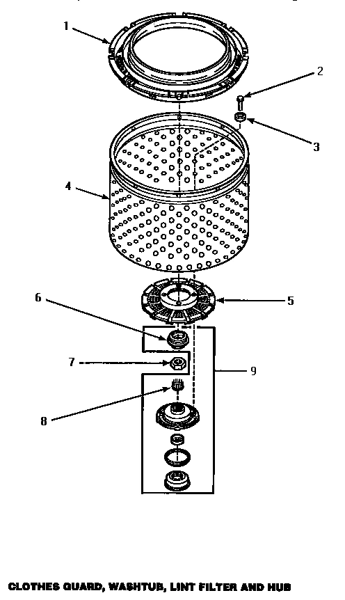 05 - CLOTHES GUARD/WASHTUB/LINT FILTER & HUB