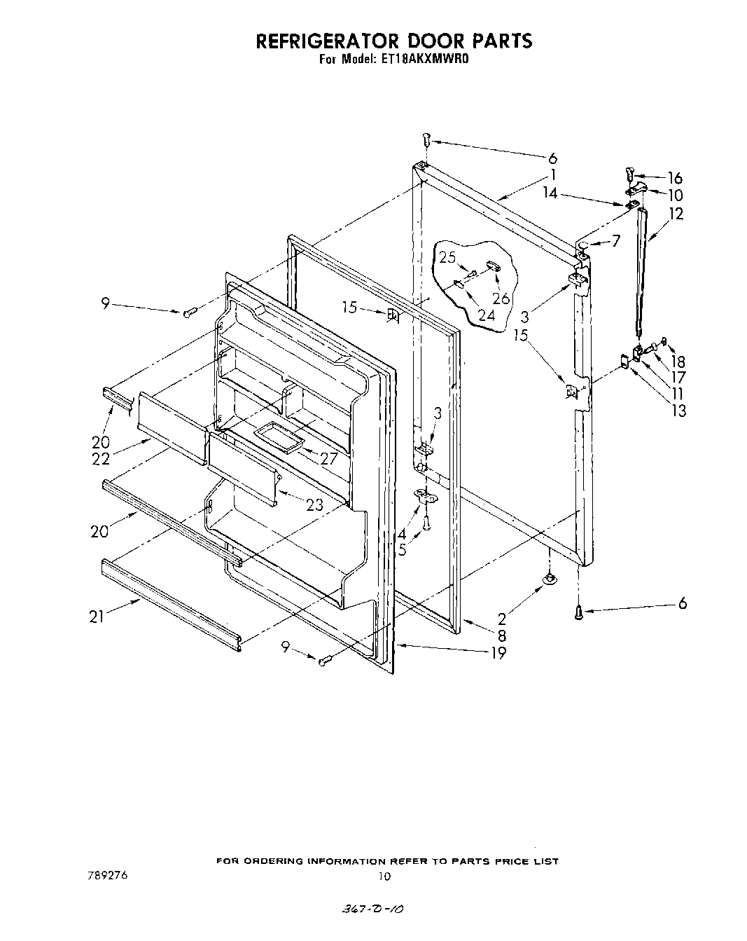 08 - REFRIGERATOR DOOR , PARTS NOT ILLUS