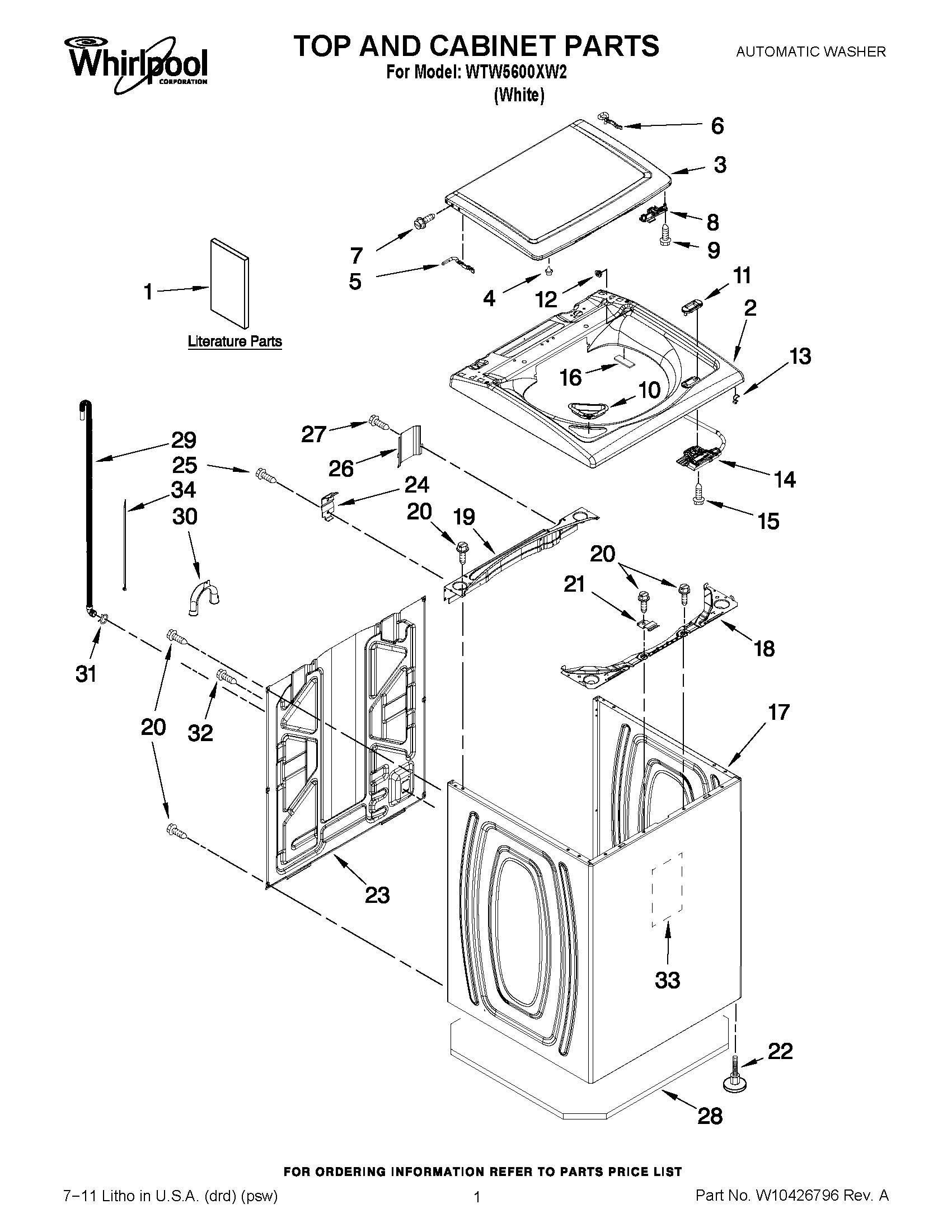 01 - TOP AND CABINET PARTS