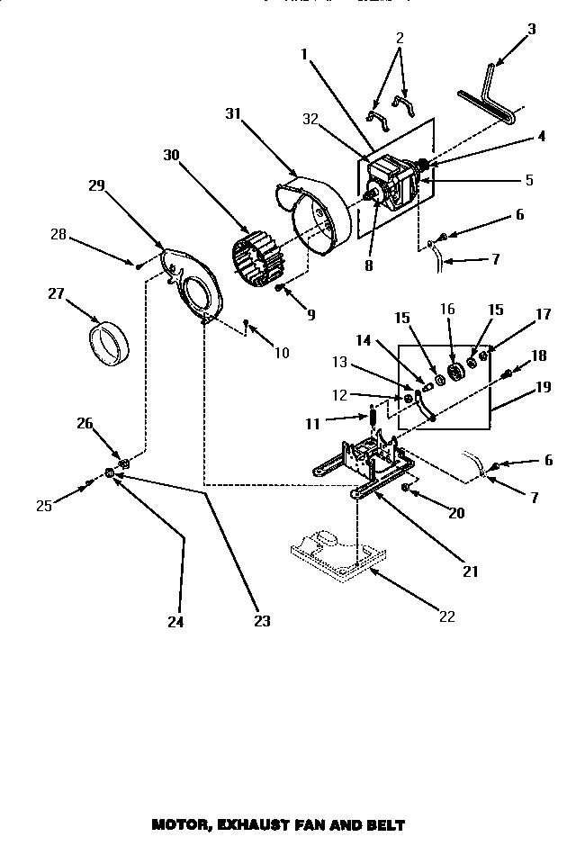 11 - MOTOR, EXHAUST FAN & BELT
