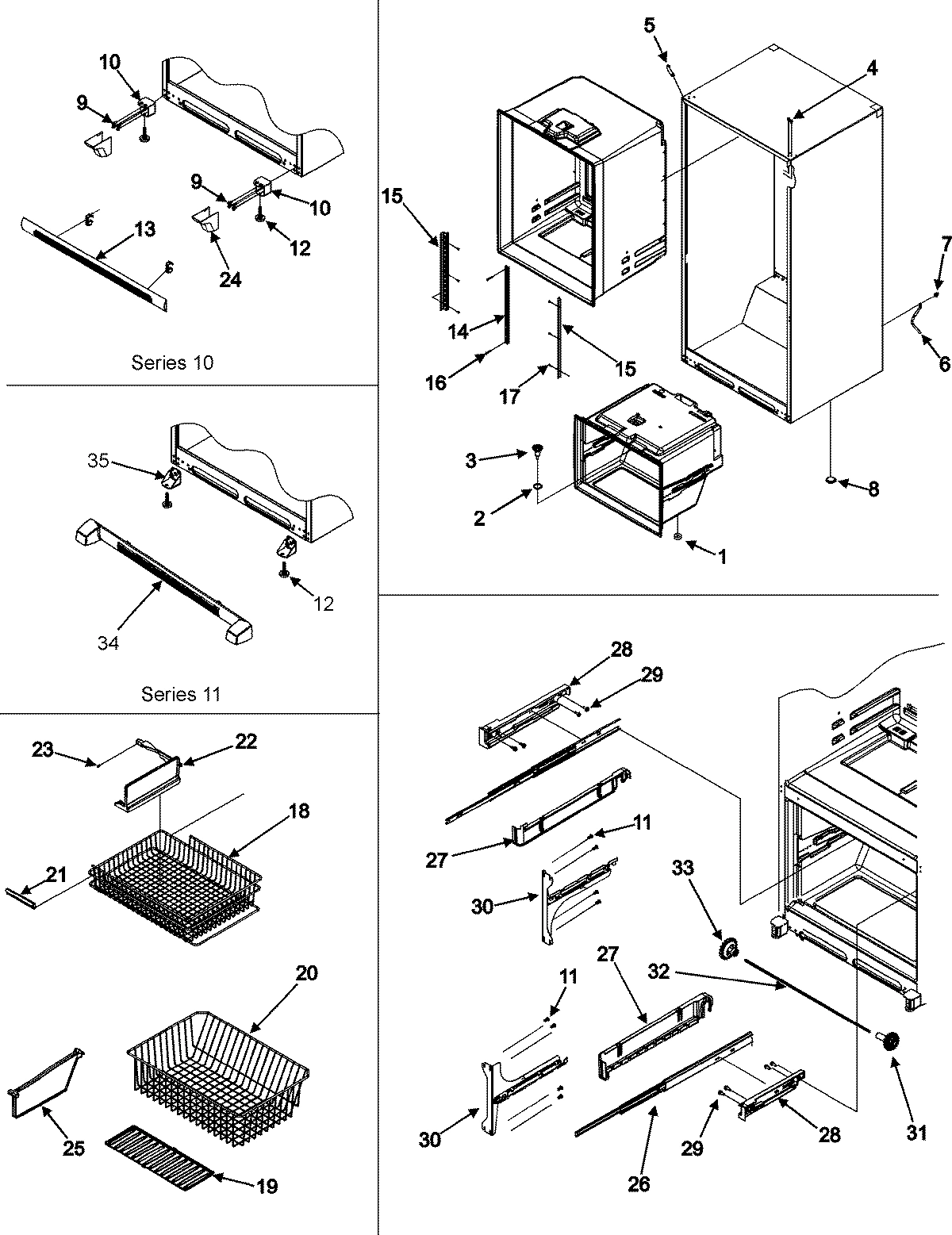 09 - INTERIOR CABINET/TOE GRILLE/FRZ SHELVES