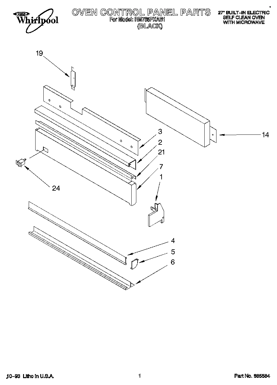 01 - OVEN CONTROL PANEL, LITERATURE