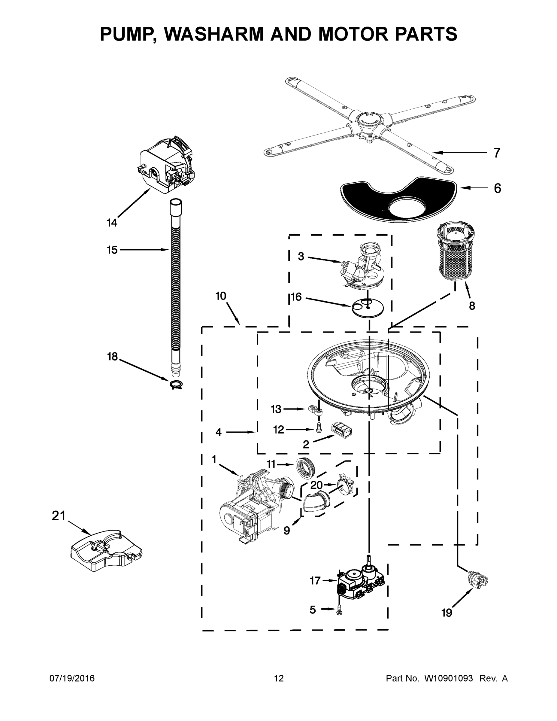 07 - PUMP, WASHARM AND MOTOR PARTS