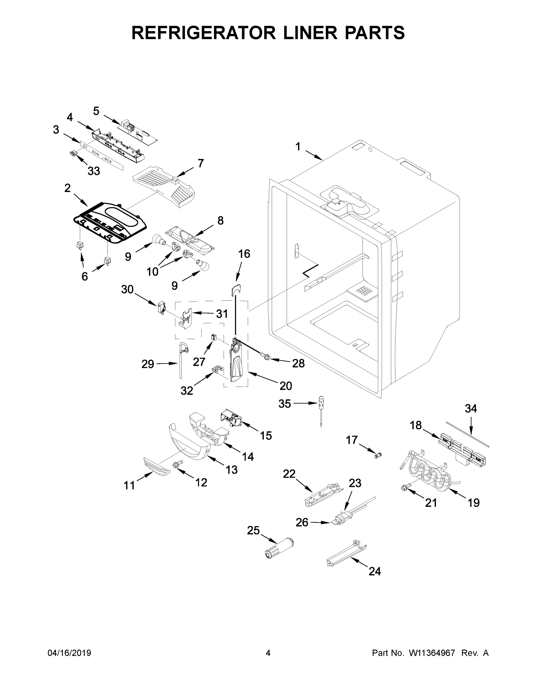 03 - REFRIGERATOR LINER PARTS