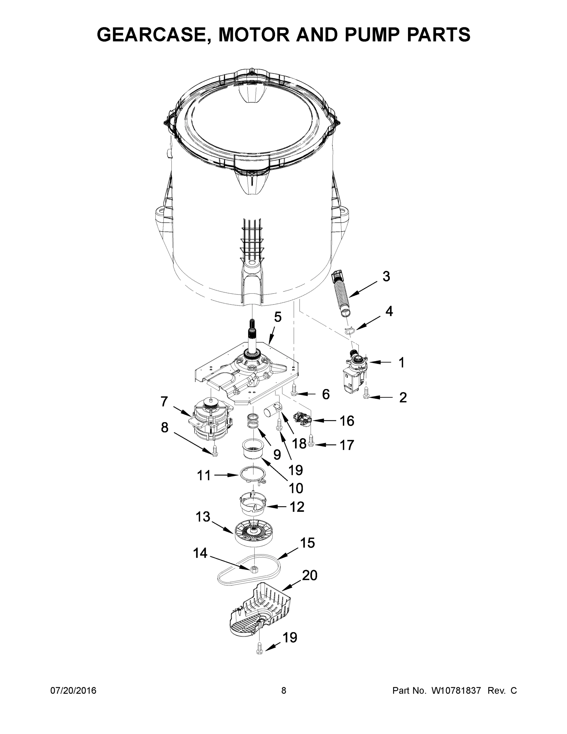 05 - GEARCASE, MOTOR AND PUMP PARTS