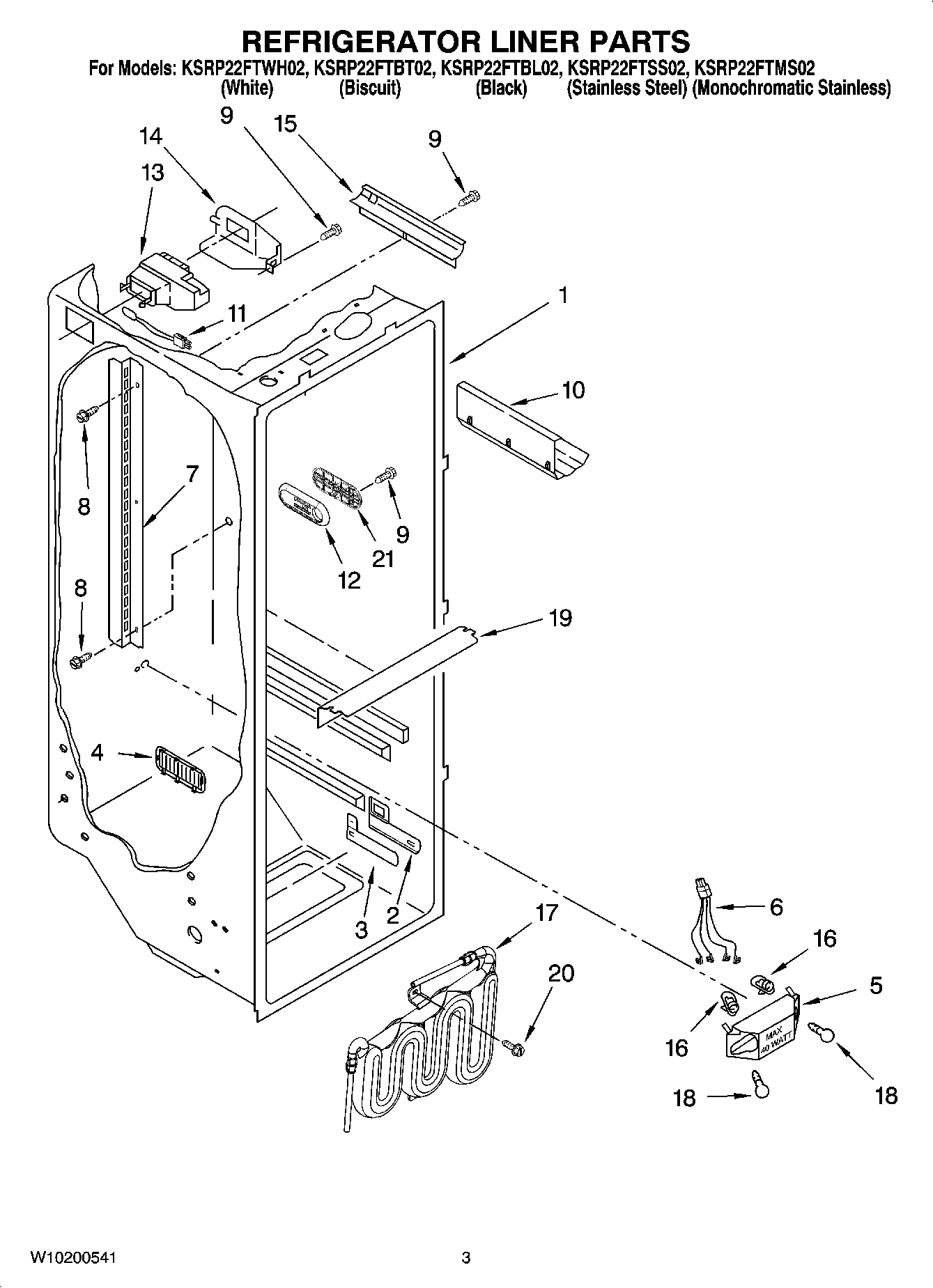 02 - REFRIGERATOR LINER PARTS