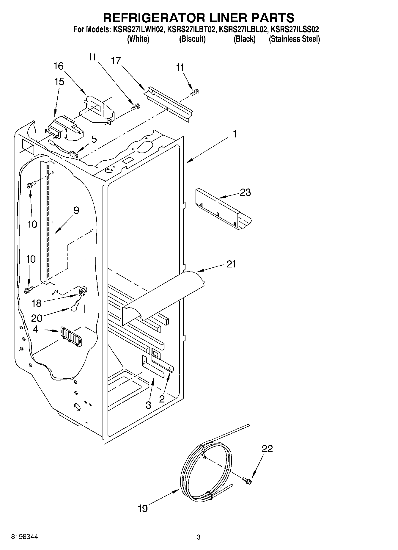 02 - REFRIGERATOR LINER PARTS