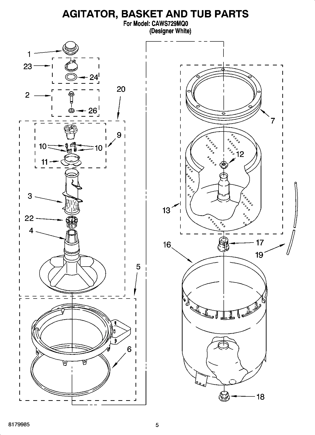 03 - AGITATOR, BASKET AND TUB PARTS