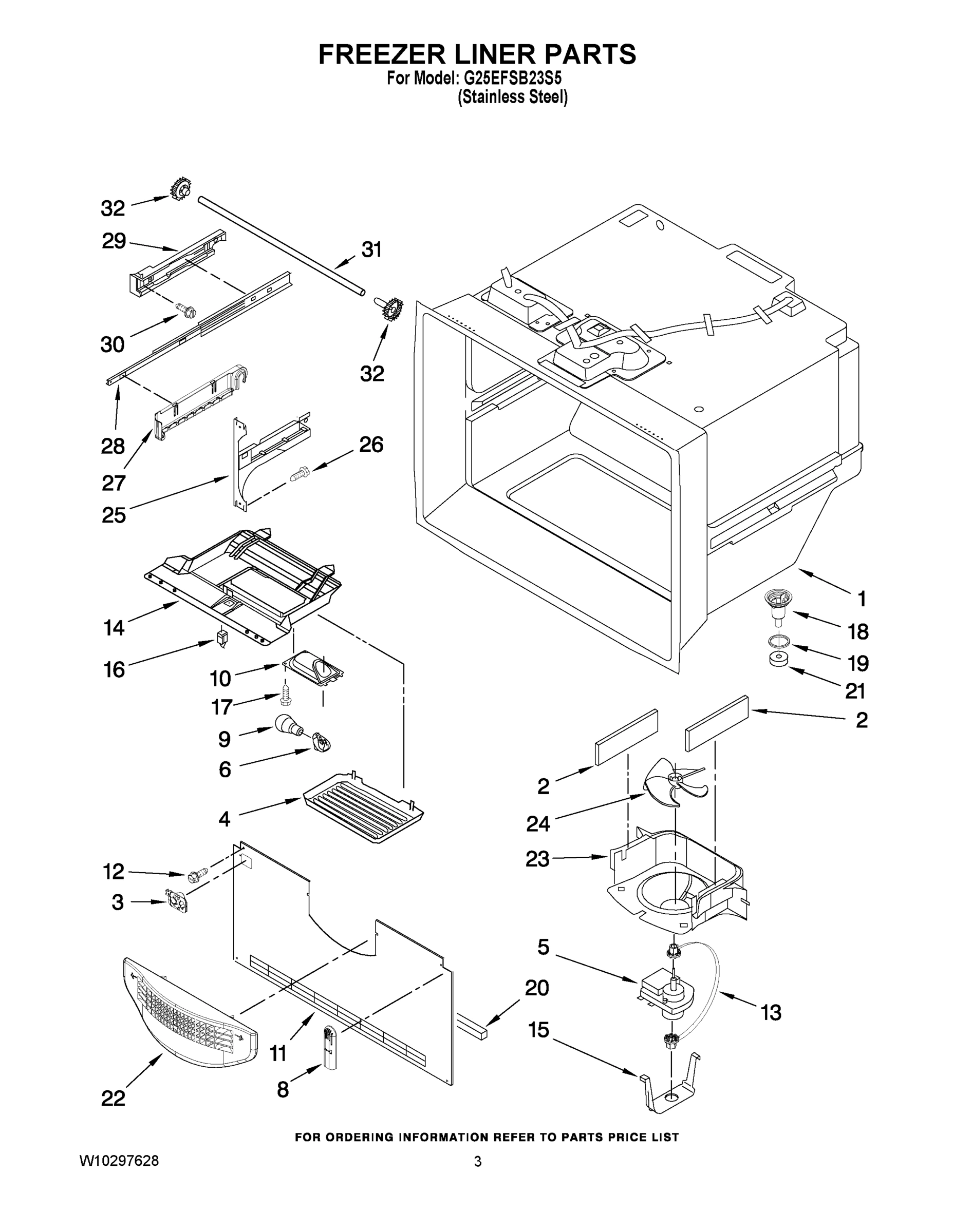 02 - FREEZER LINER PARTS
