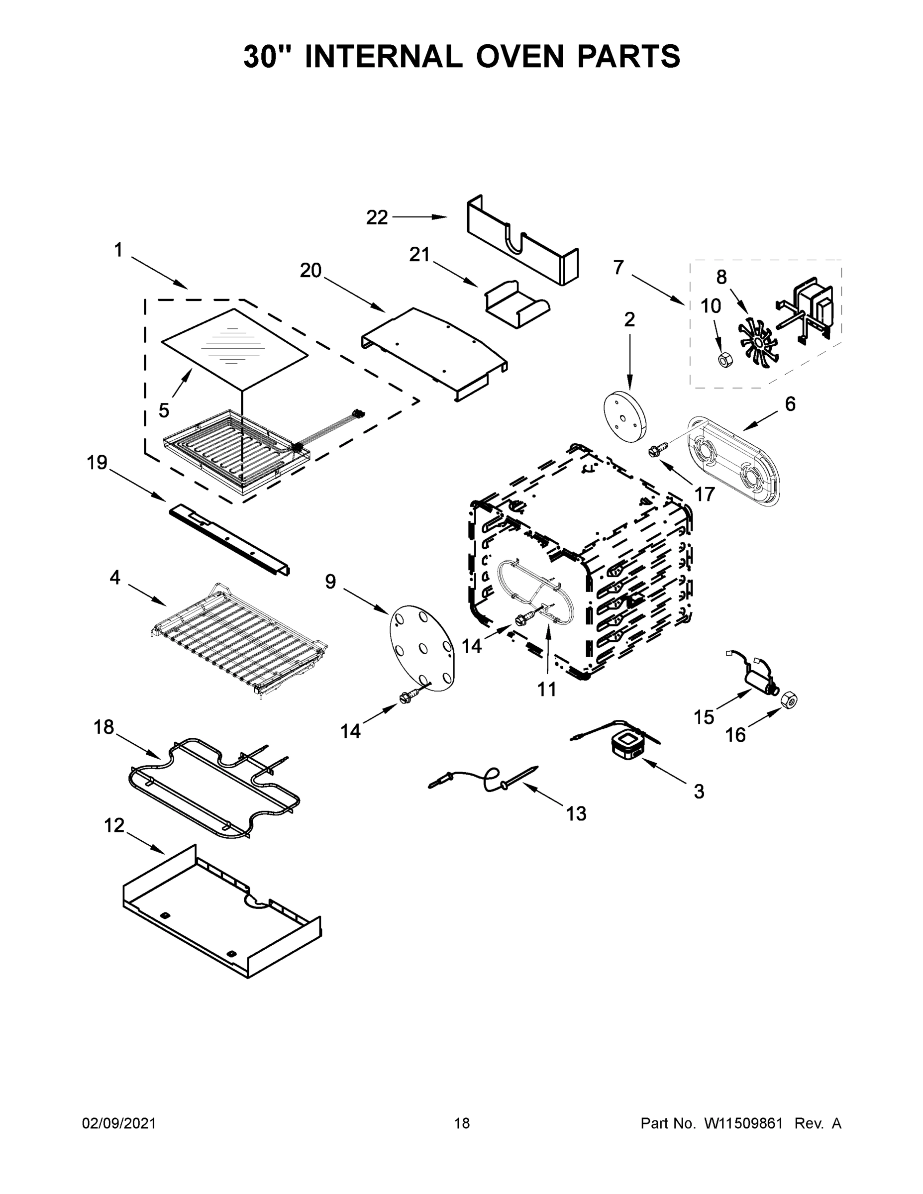 10 - 30" INTERNAL OVEN PARTS