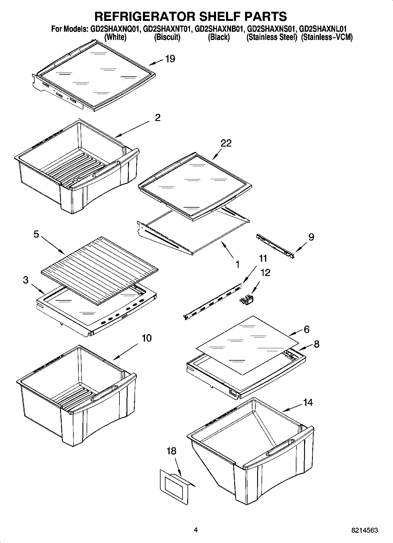 03 - REFRIGERATOR SHELF PARTS