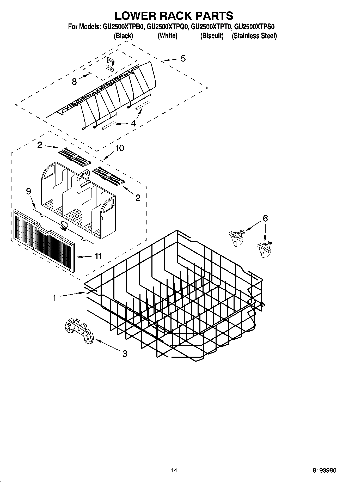 11 - LOWER RACK PARTS