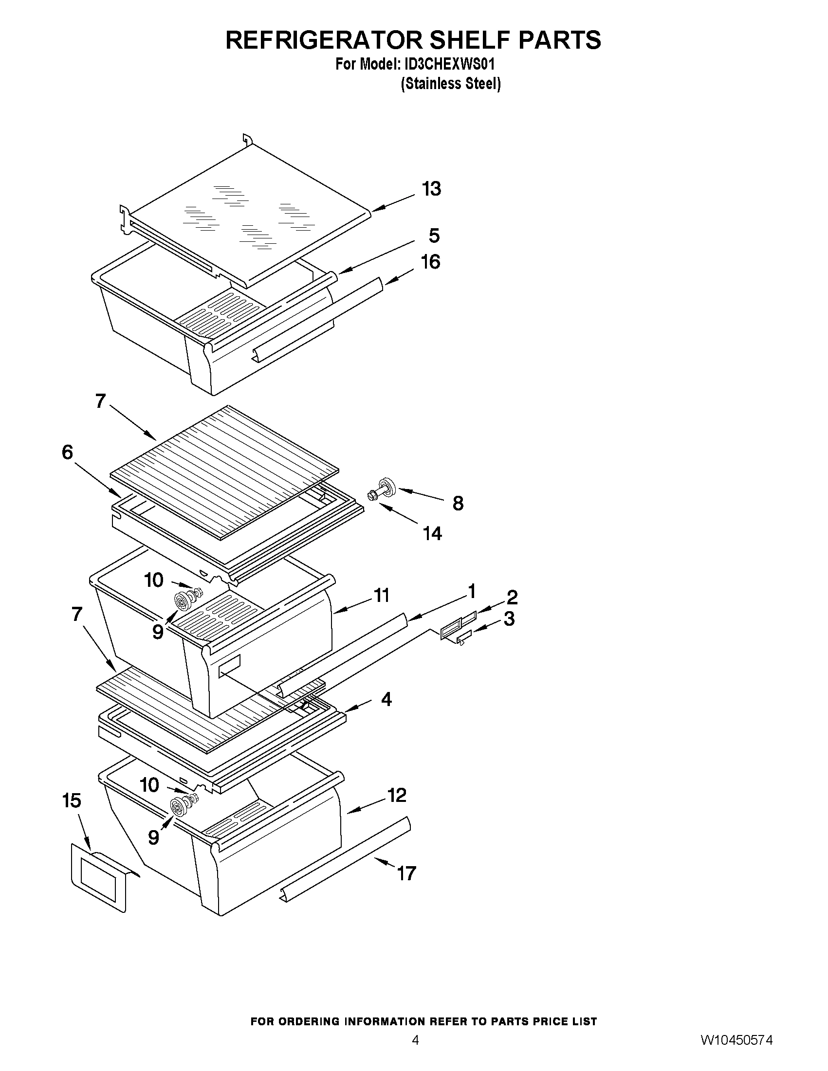 03 - REFRIGERATOR SHELF PARTS