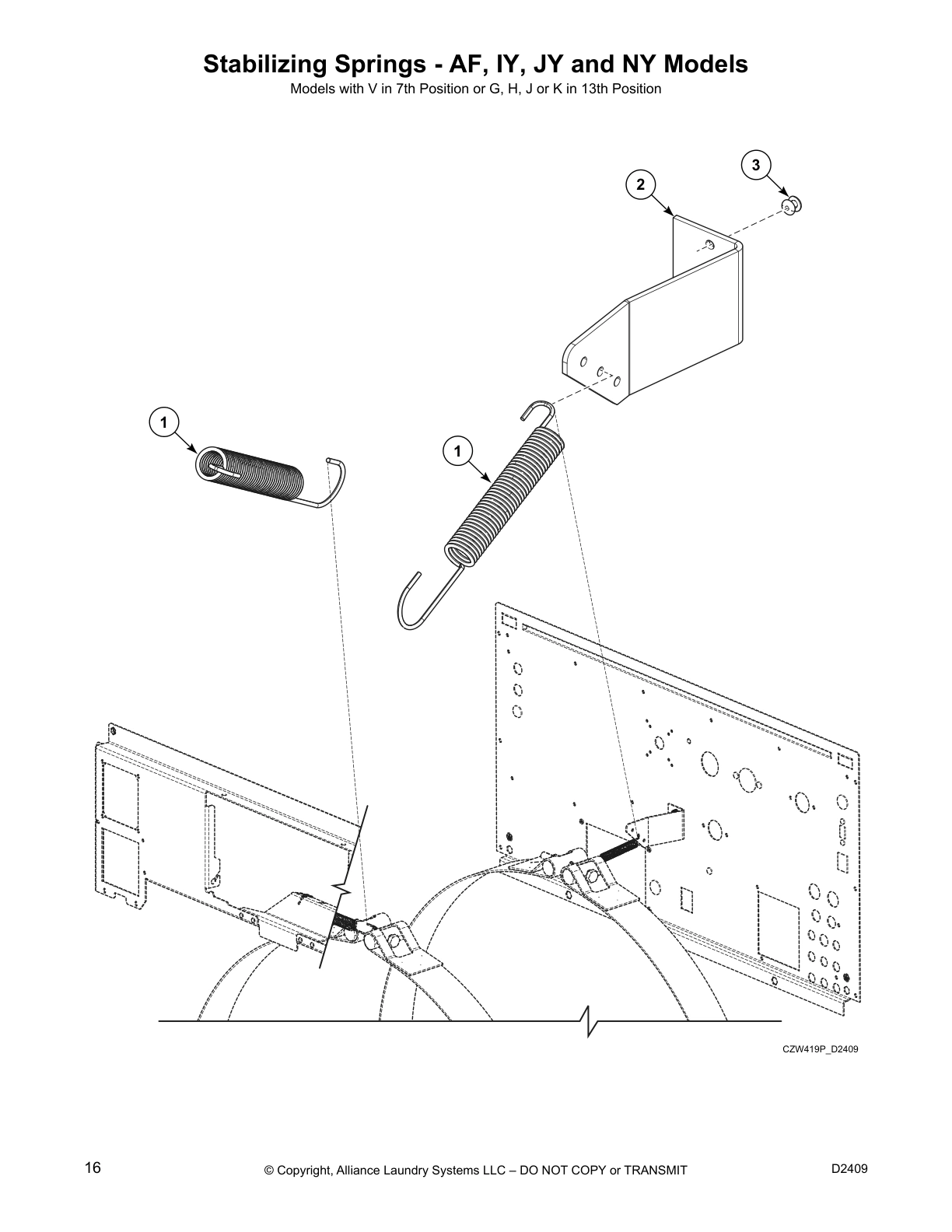 Stabilizing Springs - AF, IY, JY and NY Models