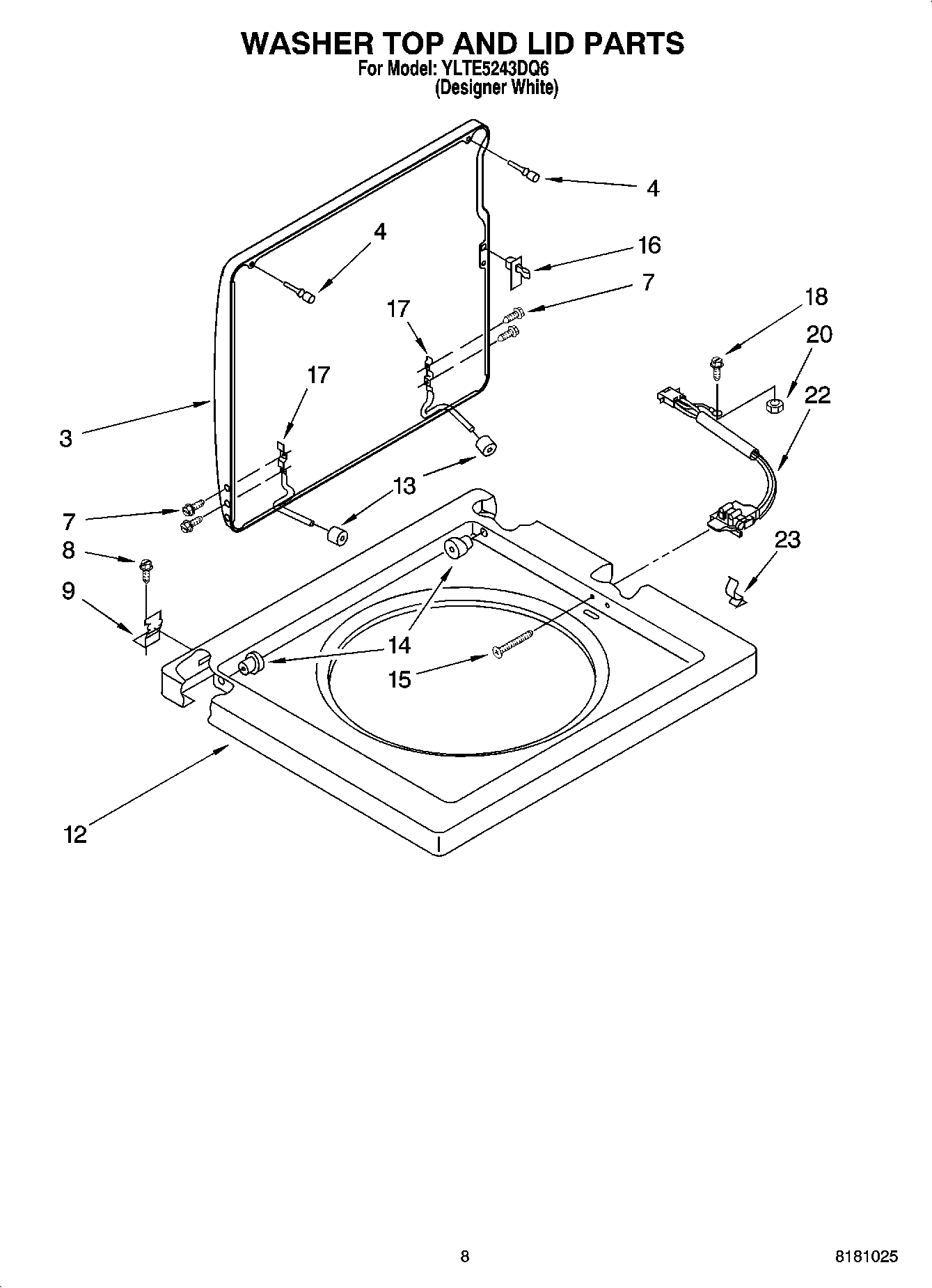 06 - WASHER TOP AND LID PARTS