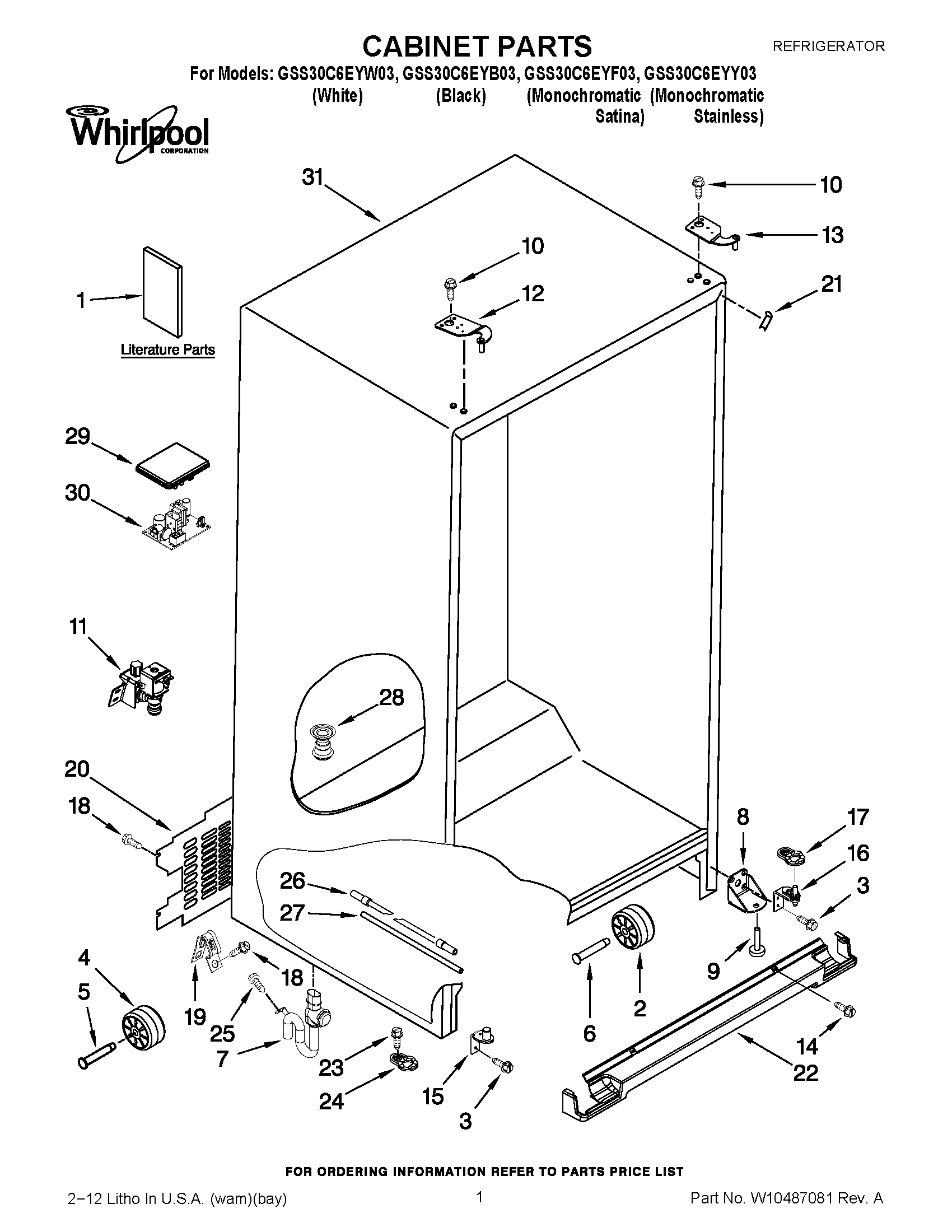 01 - CABINET PARTS