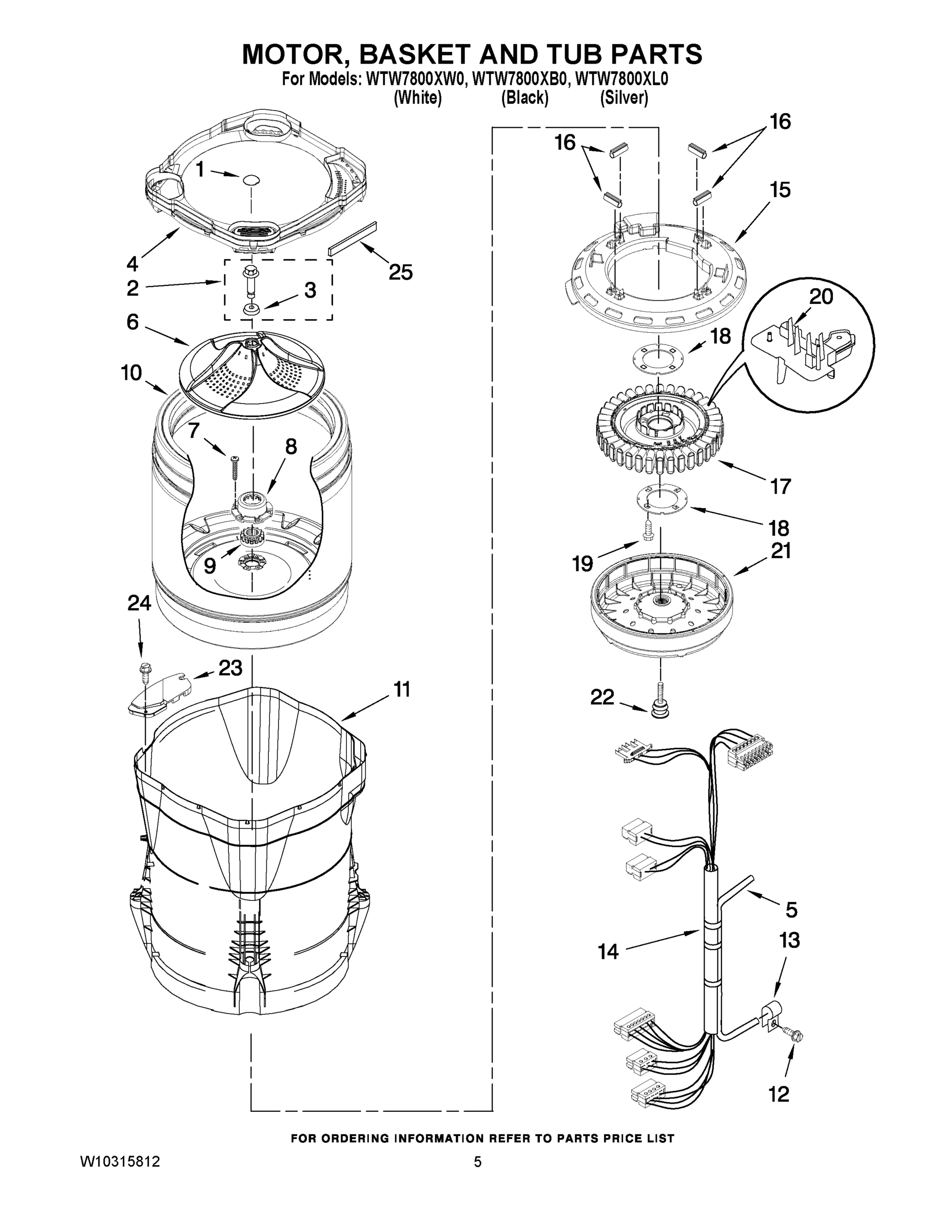 03 - MOTOR, BASKET AND TUB PARTS