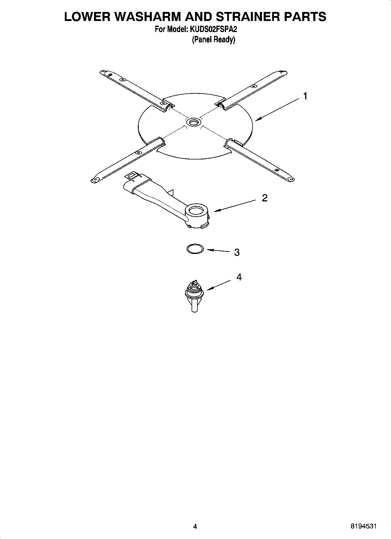 04 - LOWER WASHARM AND STRAINER PARTS