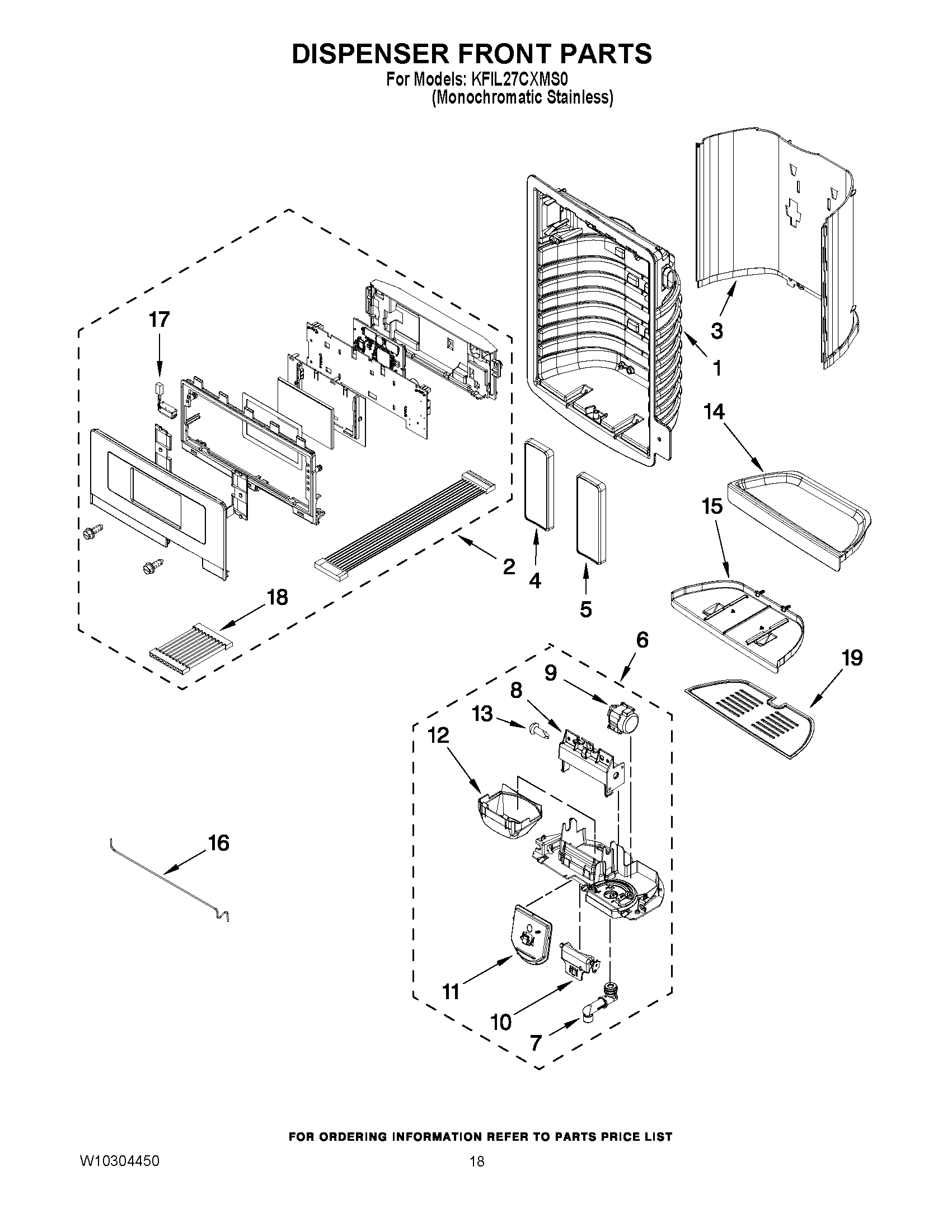 10 - DISPENSER FRONT PARTS