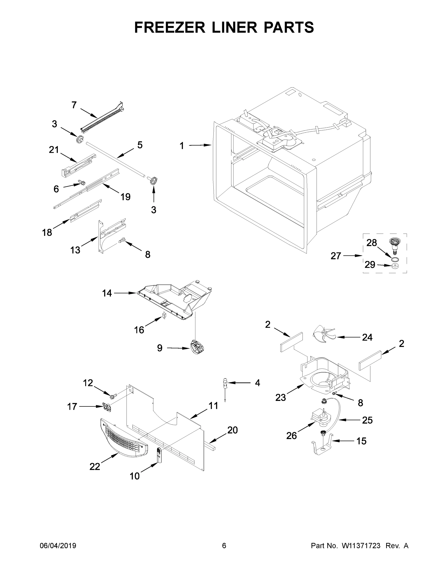 04 - FREEZER LINER PARTS