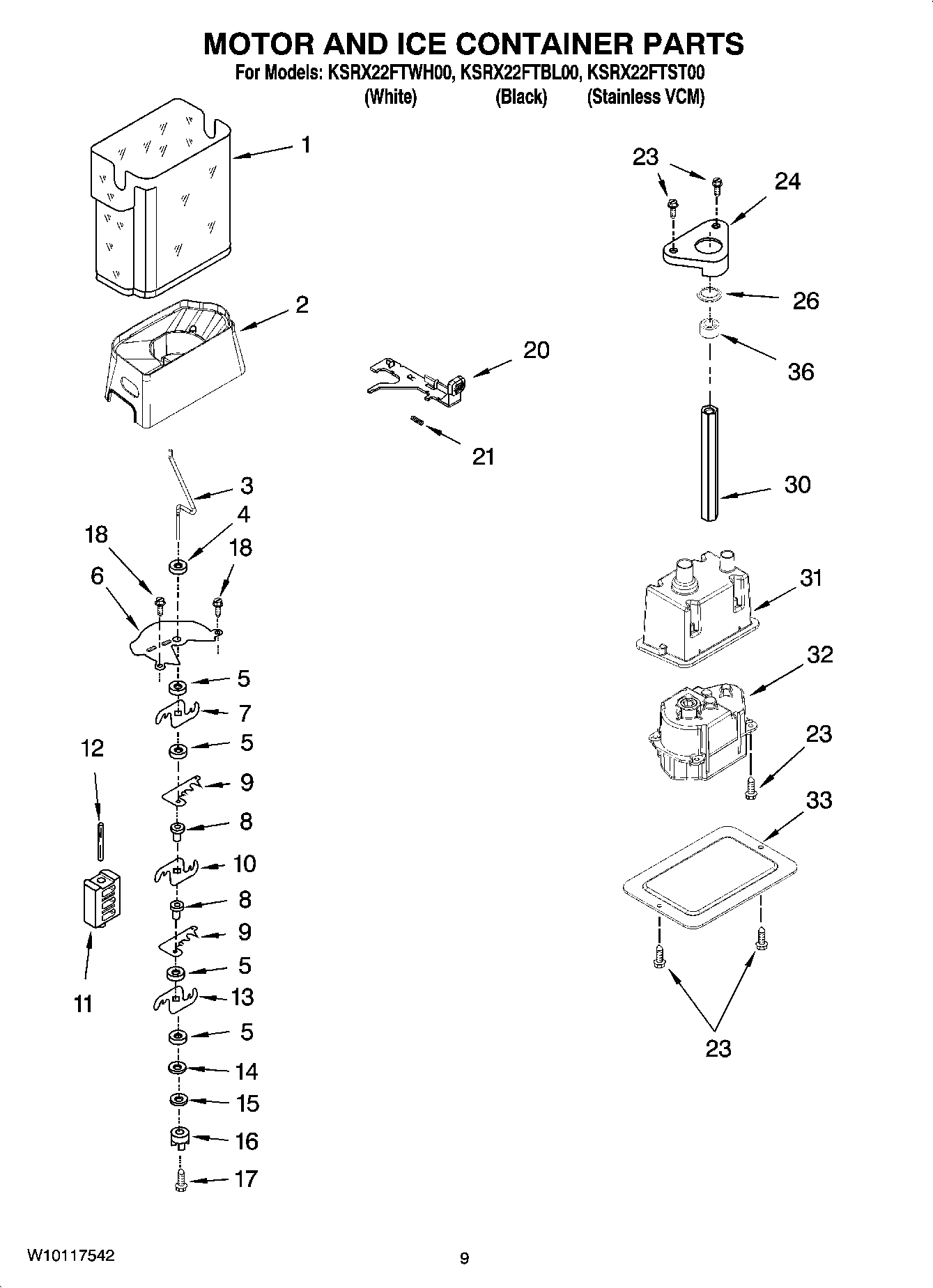 06 - MOTOR AND ICE CONTAINER PARTS