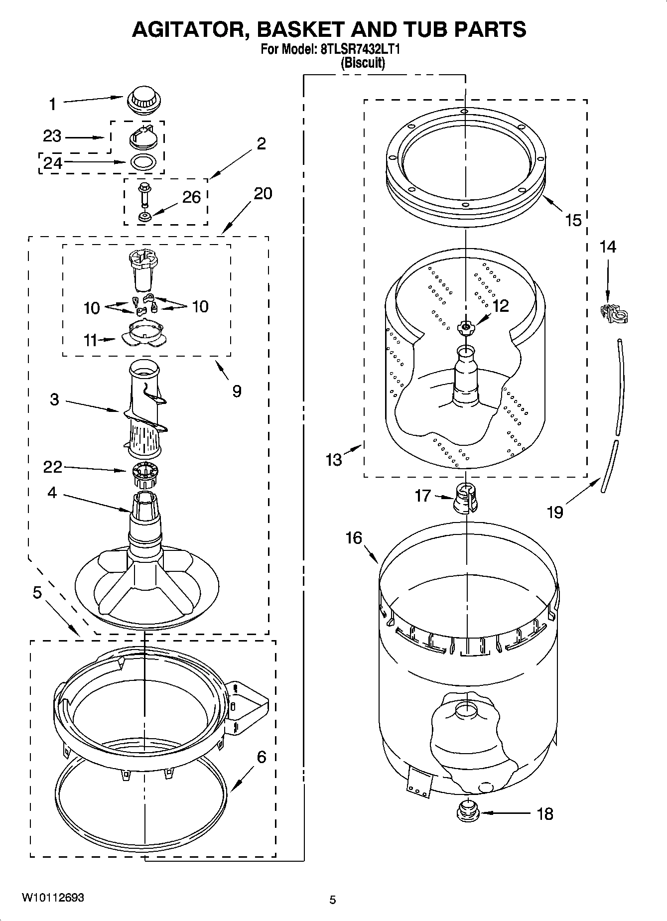 03 - AGITATOR, BASKET AND TUB PARTS
