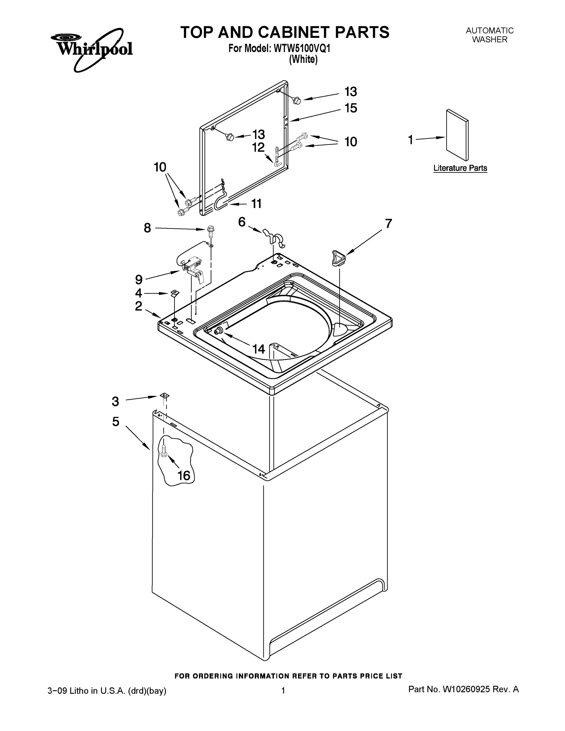 01 - TOP AND CABINET PARTS