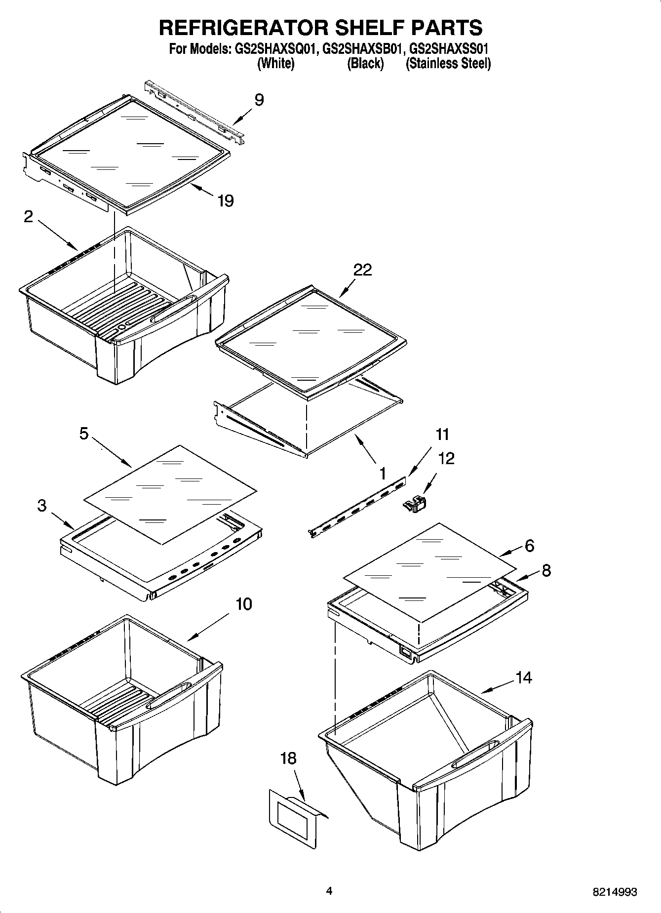 03 - REFRIGERATOR SHELF PARTS