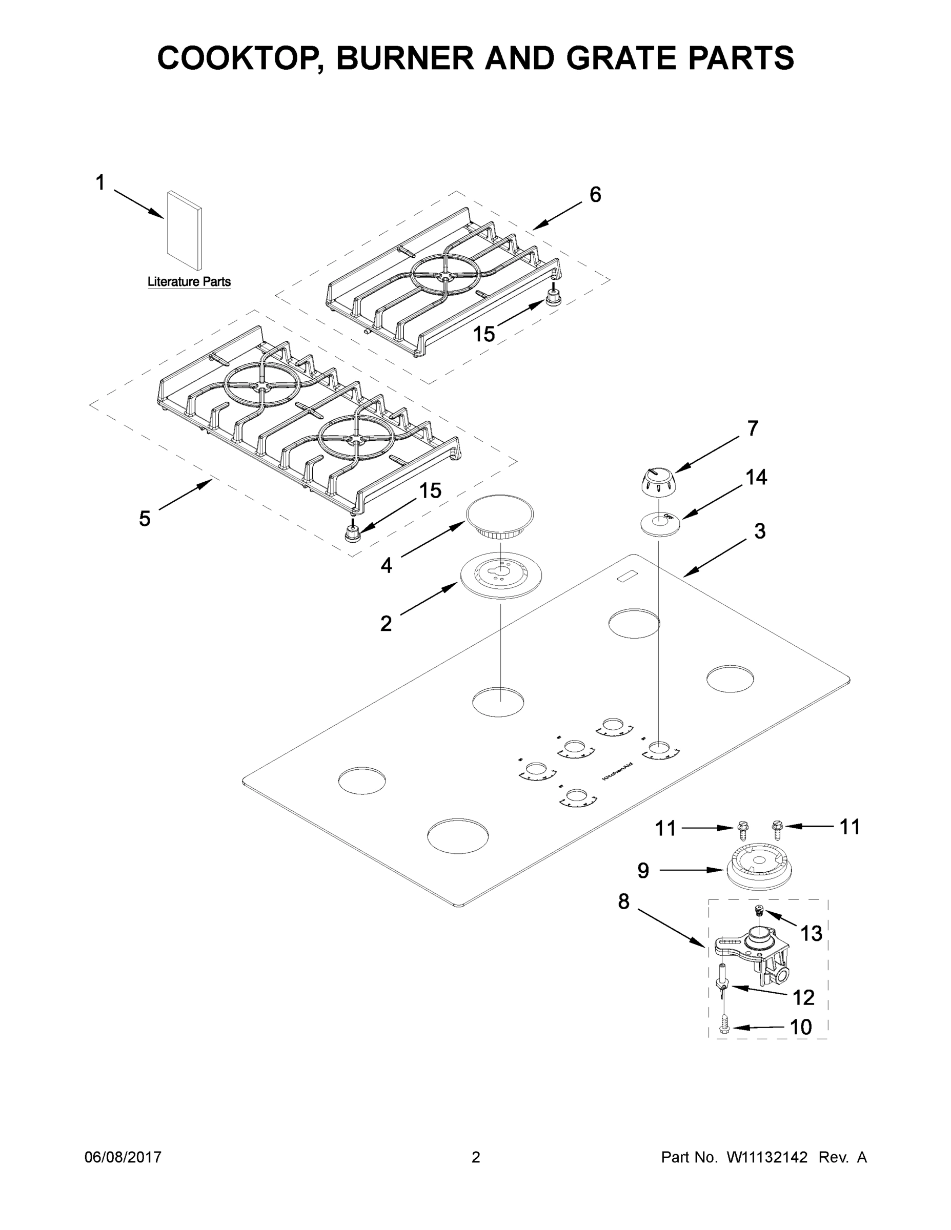 02 - COOKTOP, BURNER AND GRATE PARTS