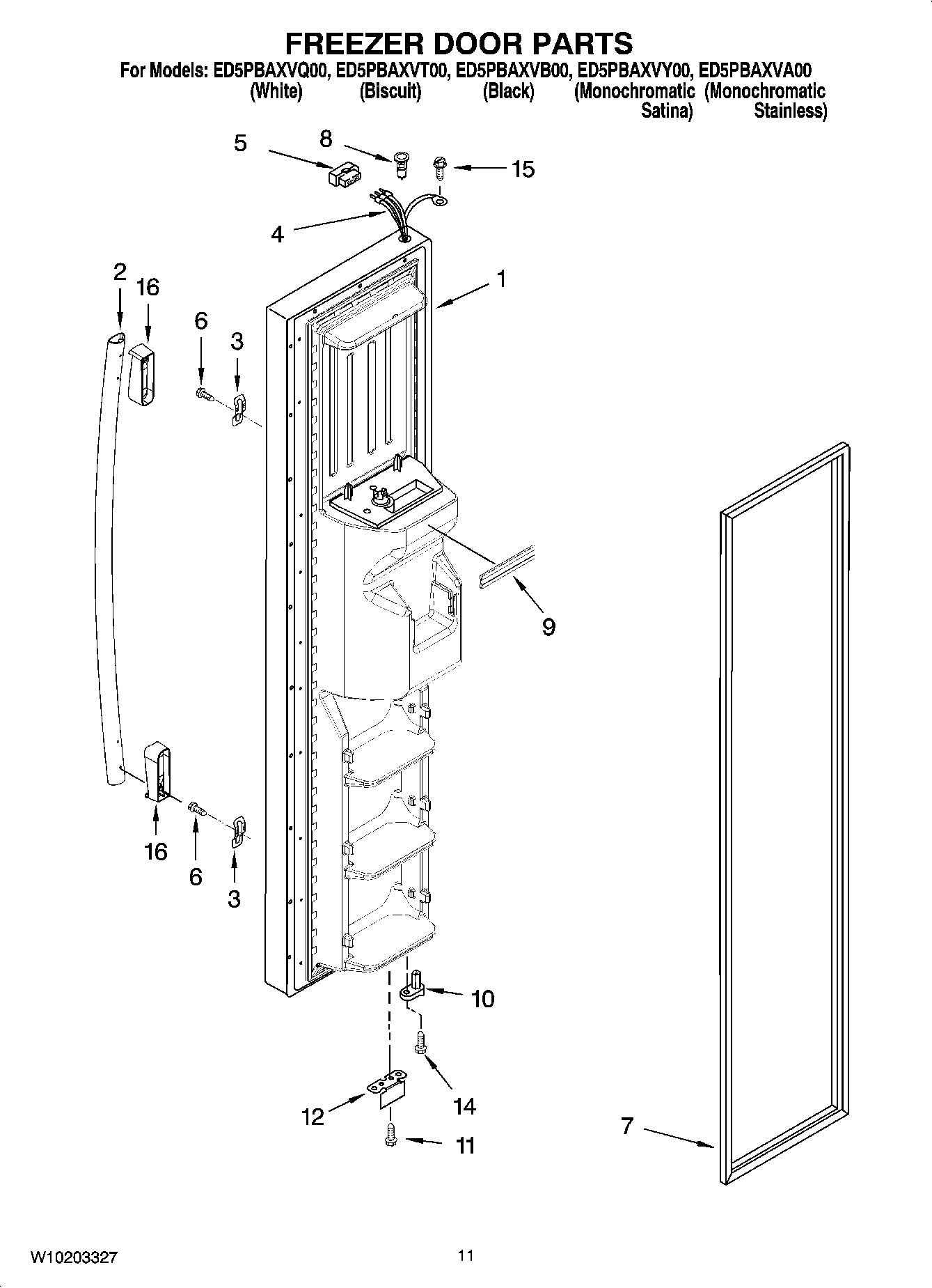 07 - FREEZER DOOR PARTS