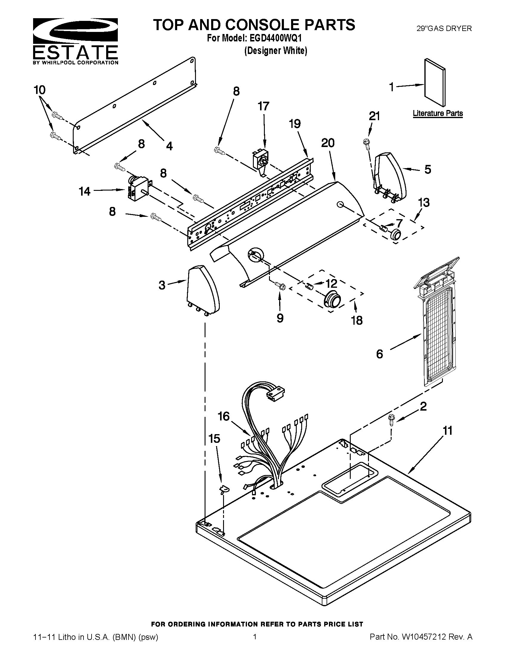 01 - TOP AND CONSOLE PARTS