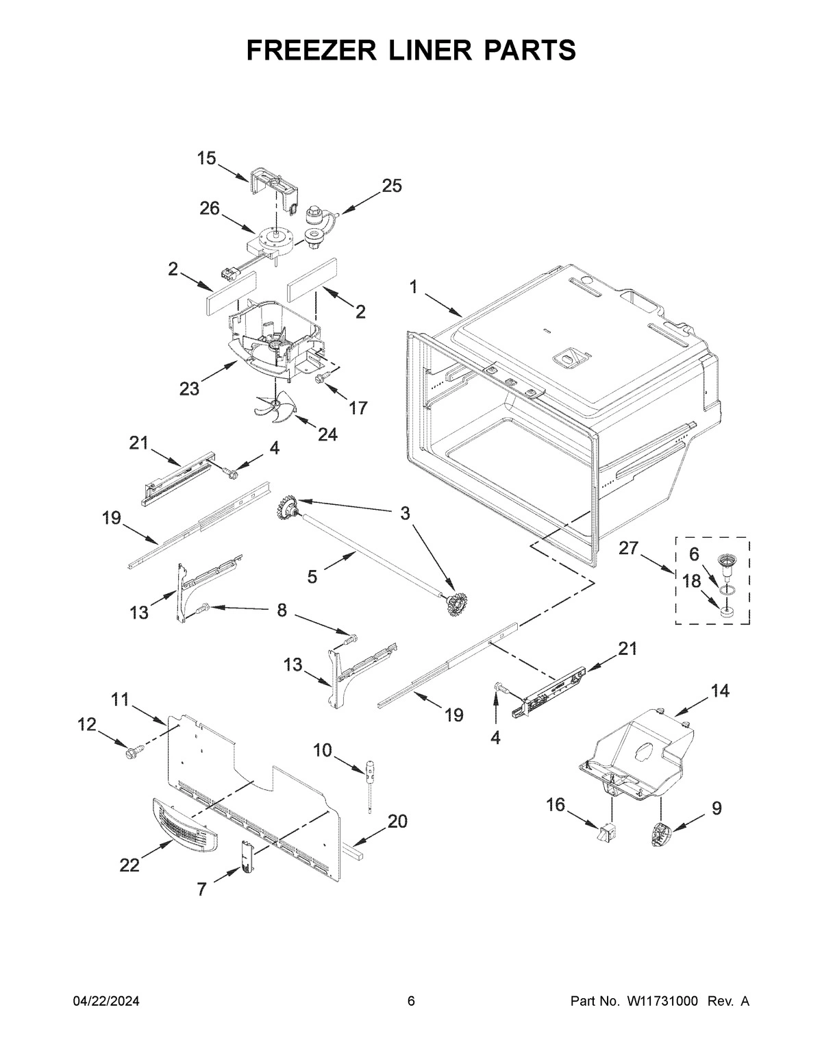 04 - FREEZER LINER PARTS
