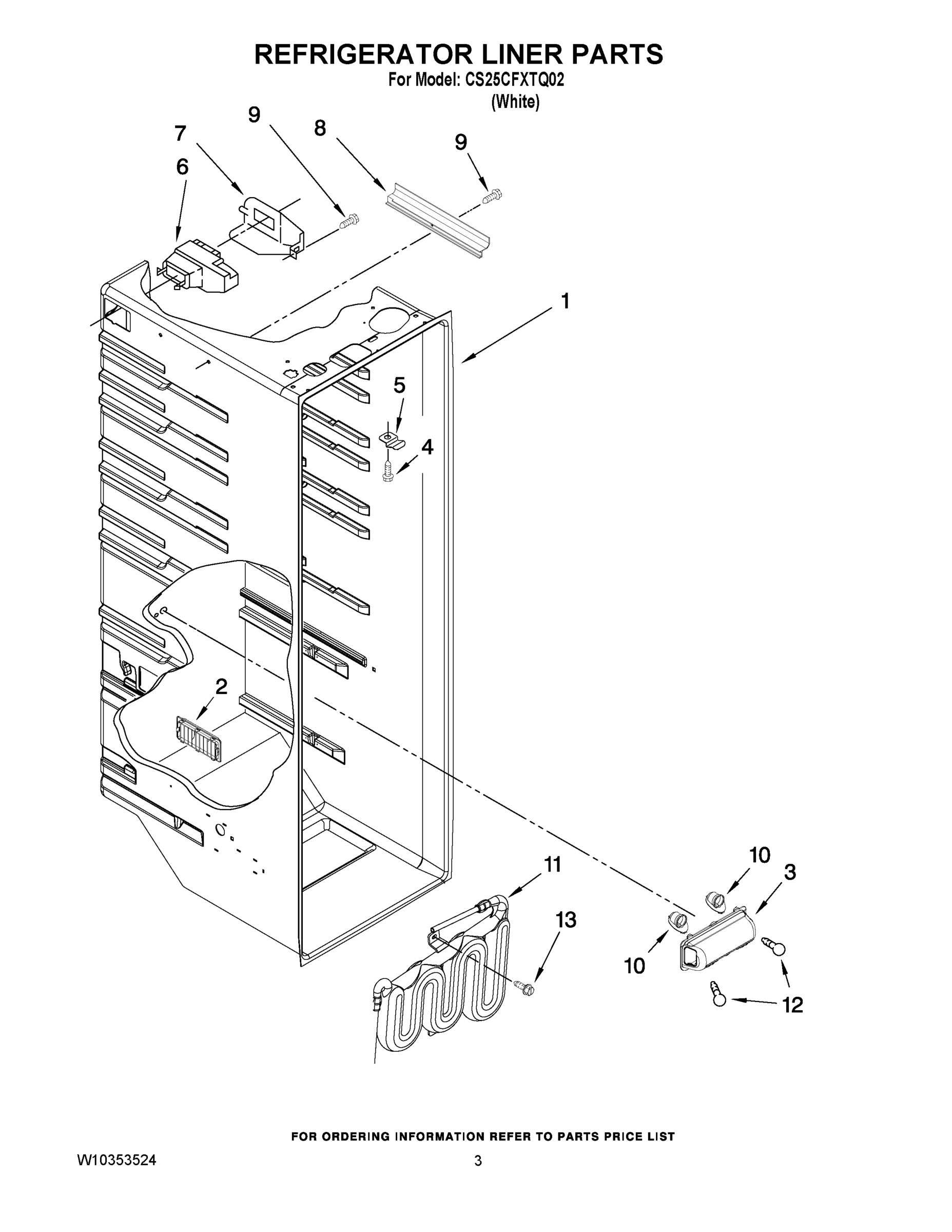 02 - REFRIGERATOR LINER PARTS