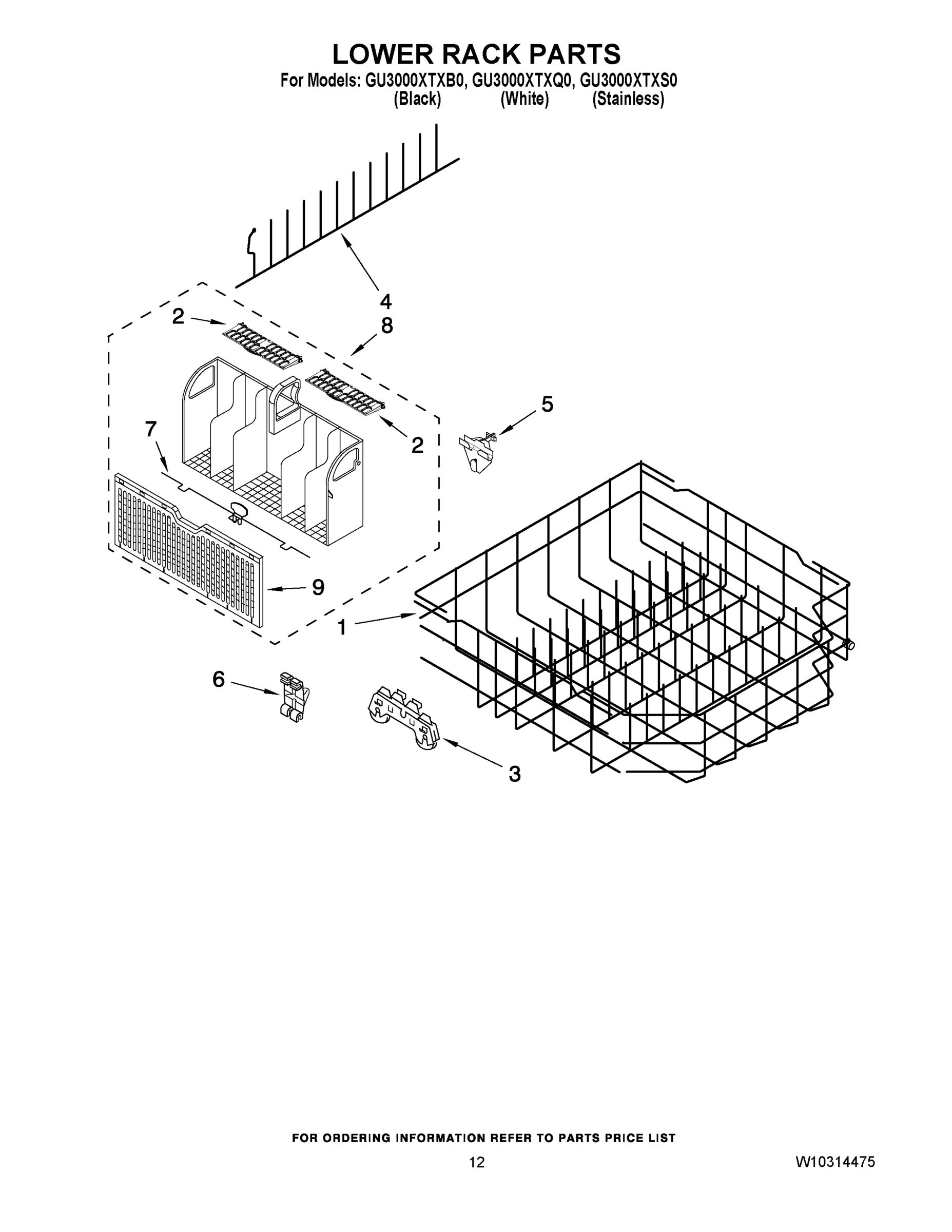 10 - LOWER RACK PARTS
