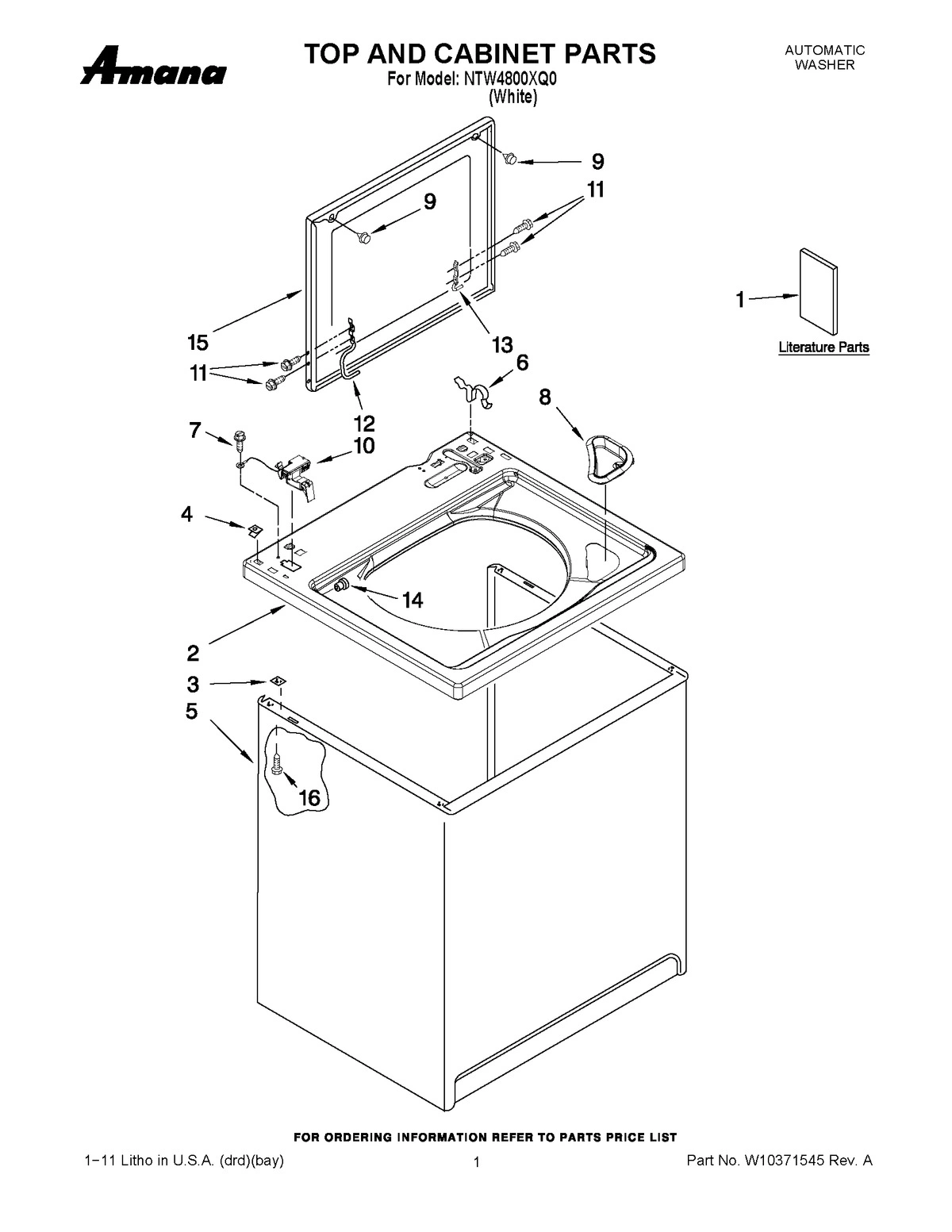 01 - TOP AND CABINET PARTS
