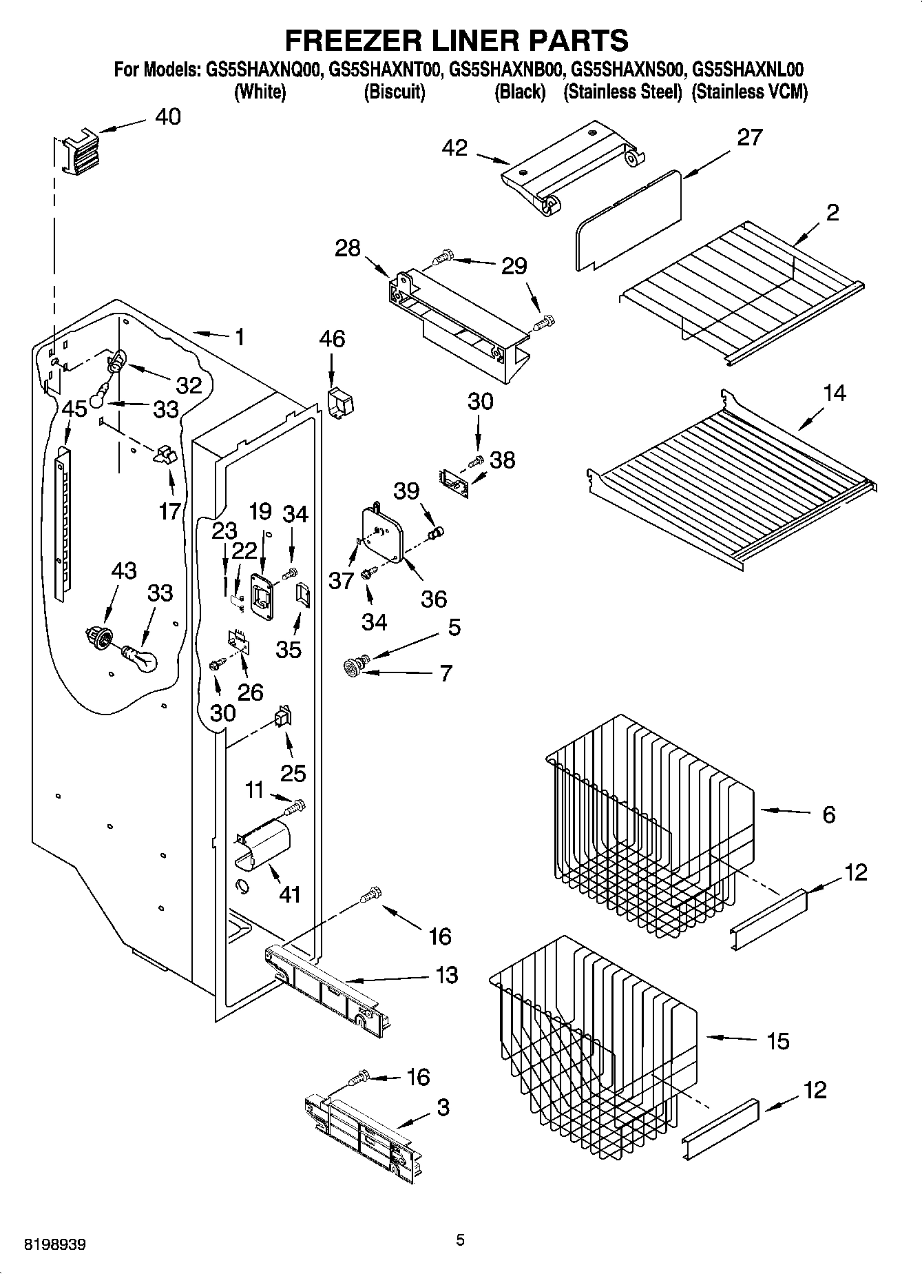 04 - FREEZER LINER PARTS