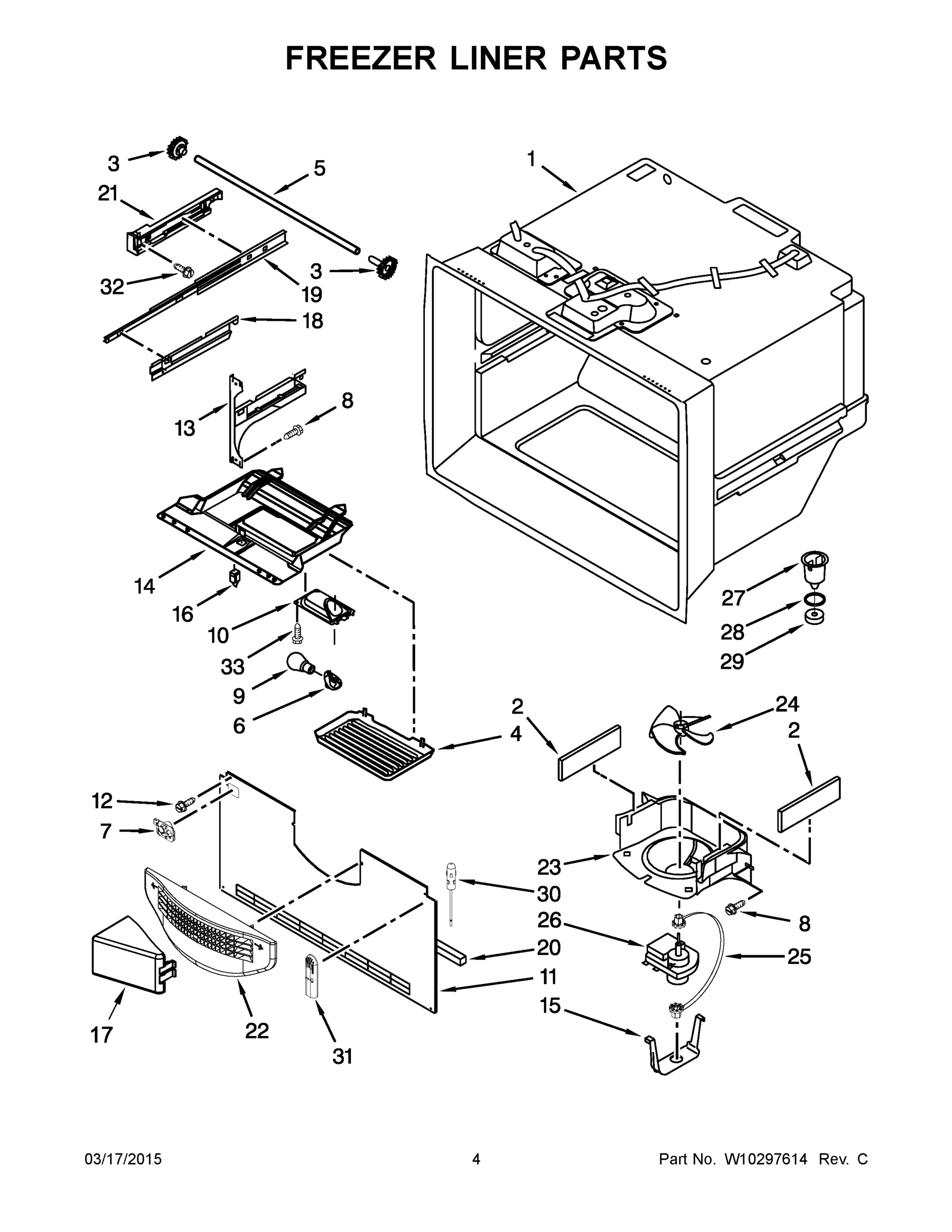 03 - FREEZER LINER PARTS