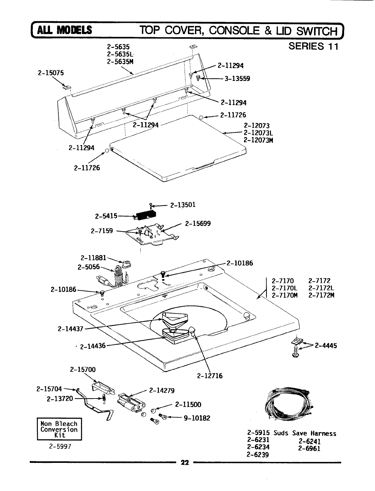 07 - TOP COVER, CONSOLE & LID SWITCH (SER 11)