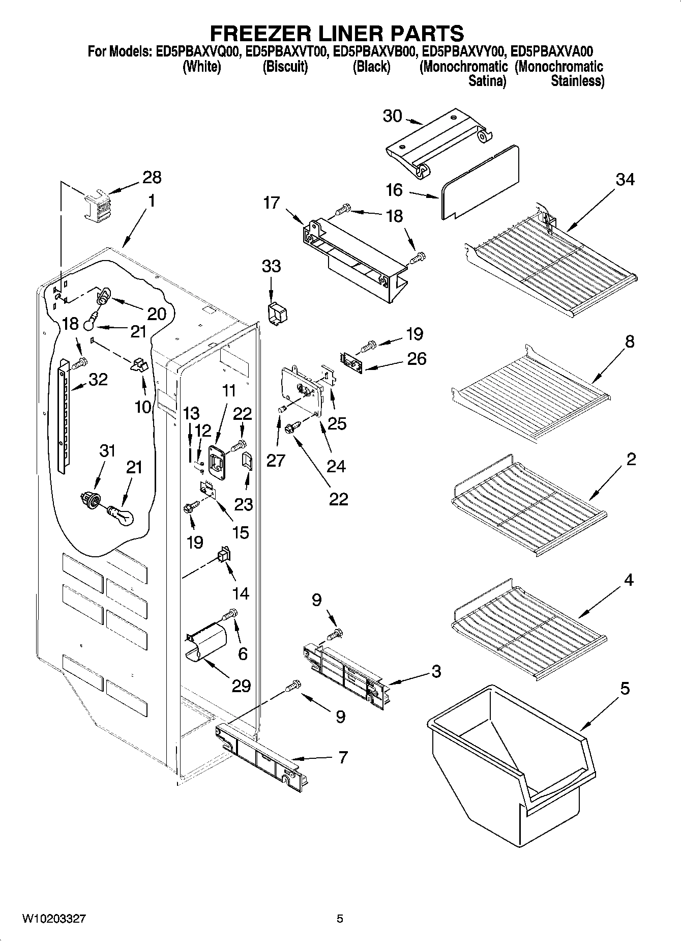 04 - FREEZER LINER PARTS