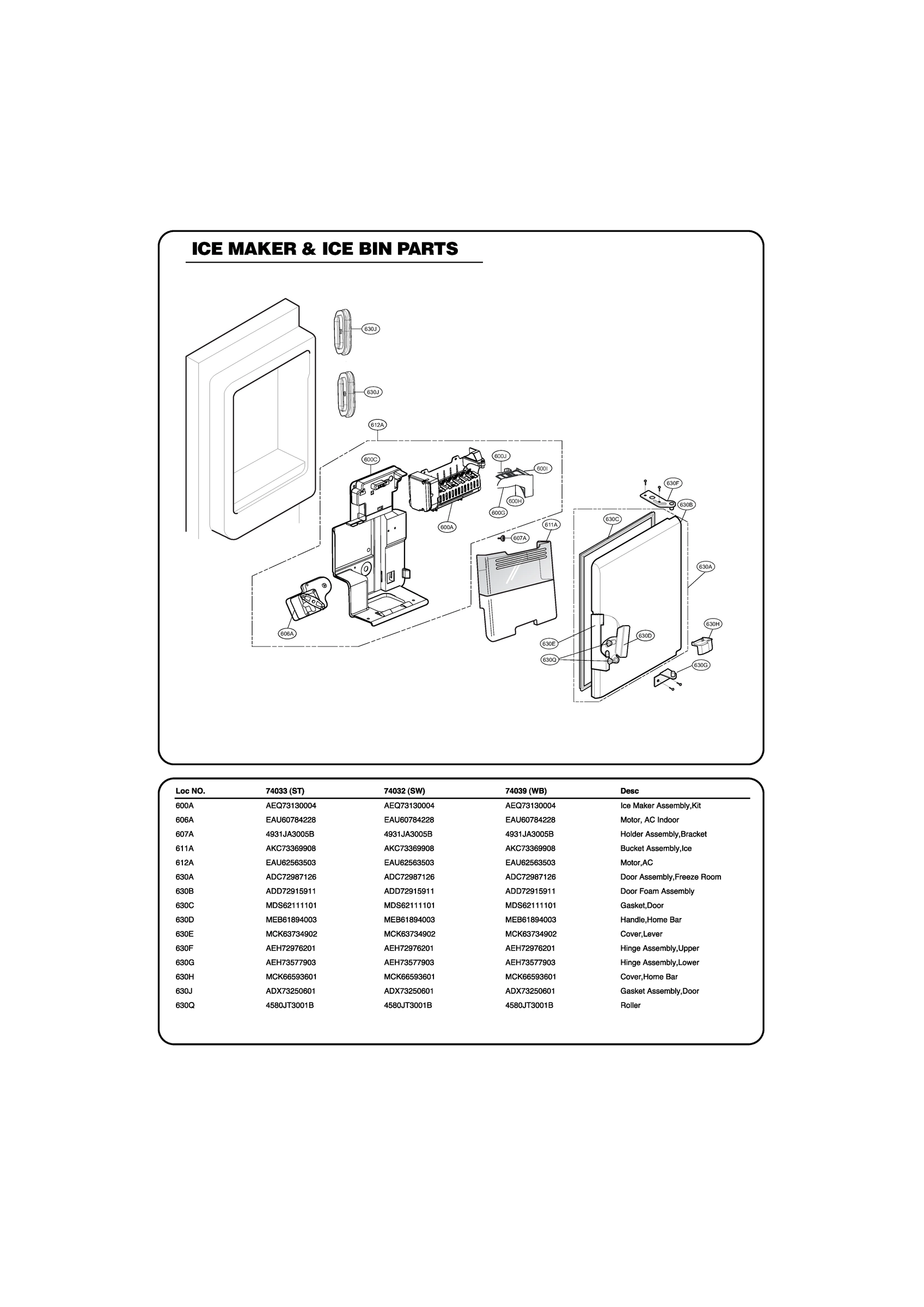 ICEMAKER & ICE BIN PARTS