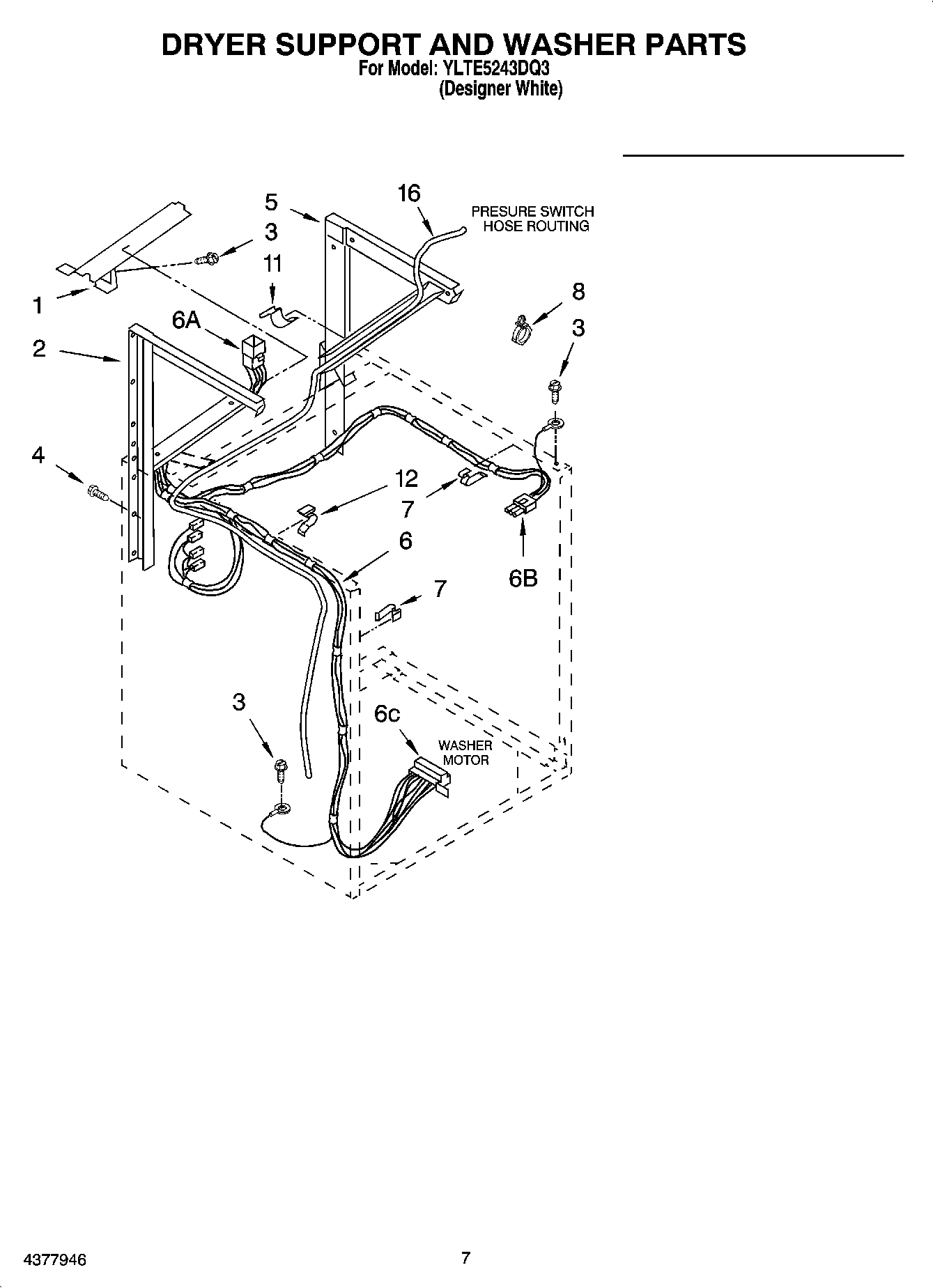 05 - DRYER SUPPORT AND WASHER PARTS