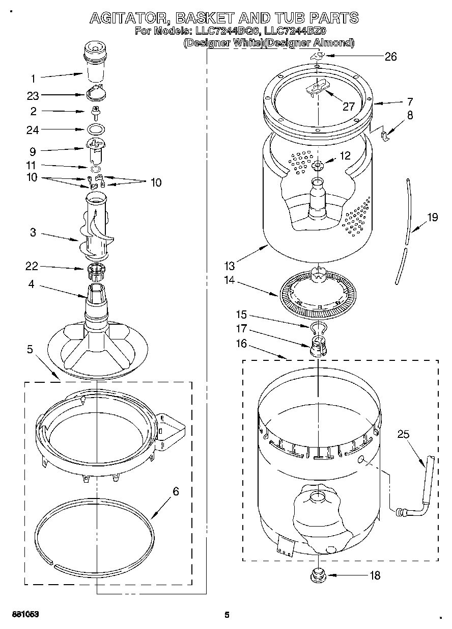 04 - AGITATOR, BASKET AND TUB