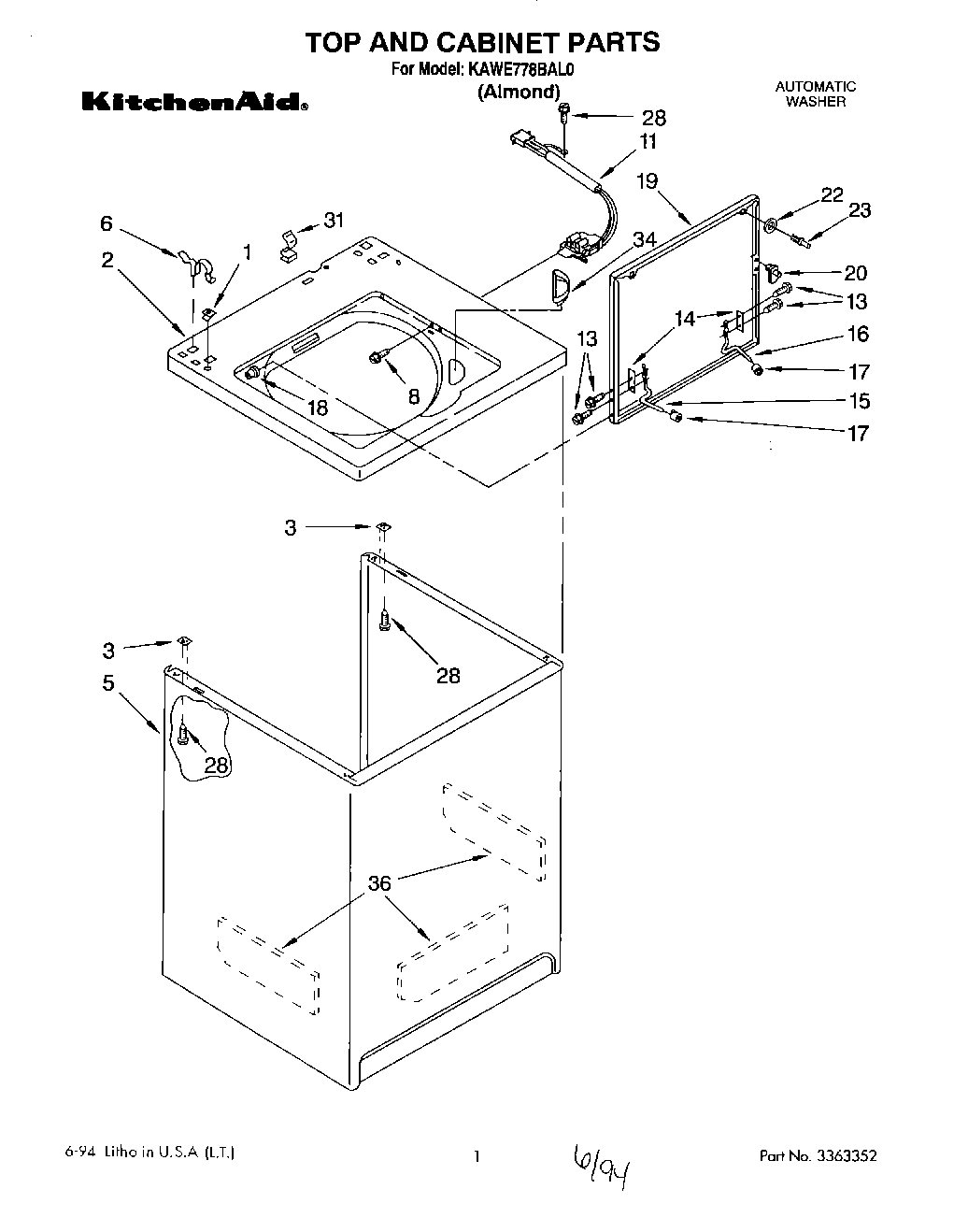 01 - TOP AND CABINET, LIT/OPTIONAL