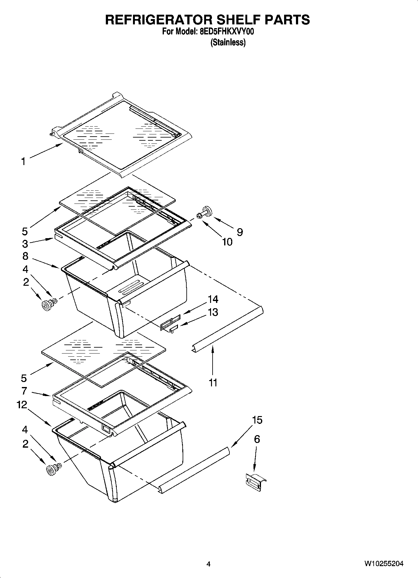 03 - REFRIGERATOR SHELF PARTS